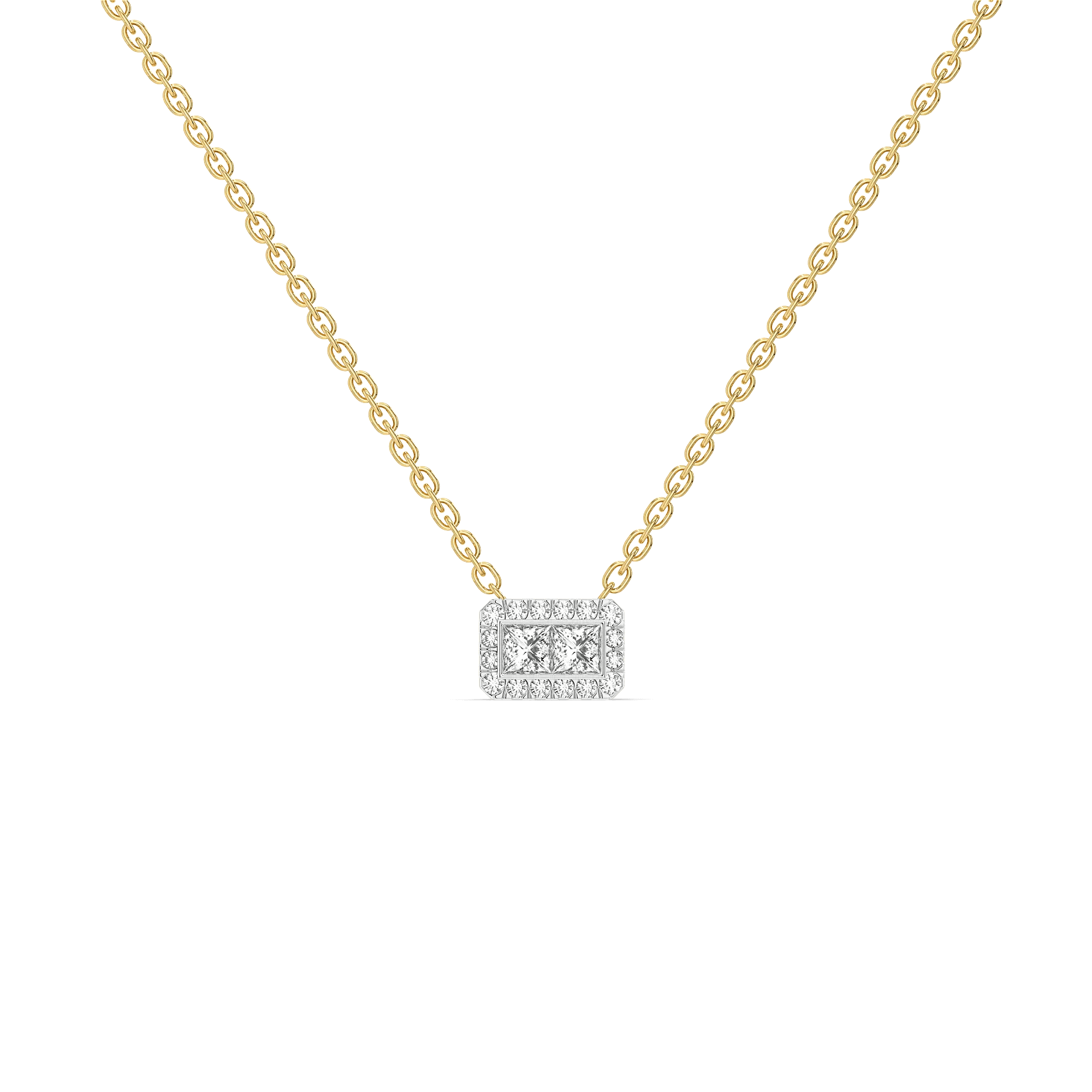 Art Deco Pure Gold Lab Grown Diamond Necklace — image 1