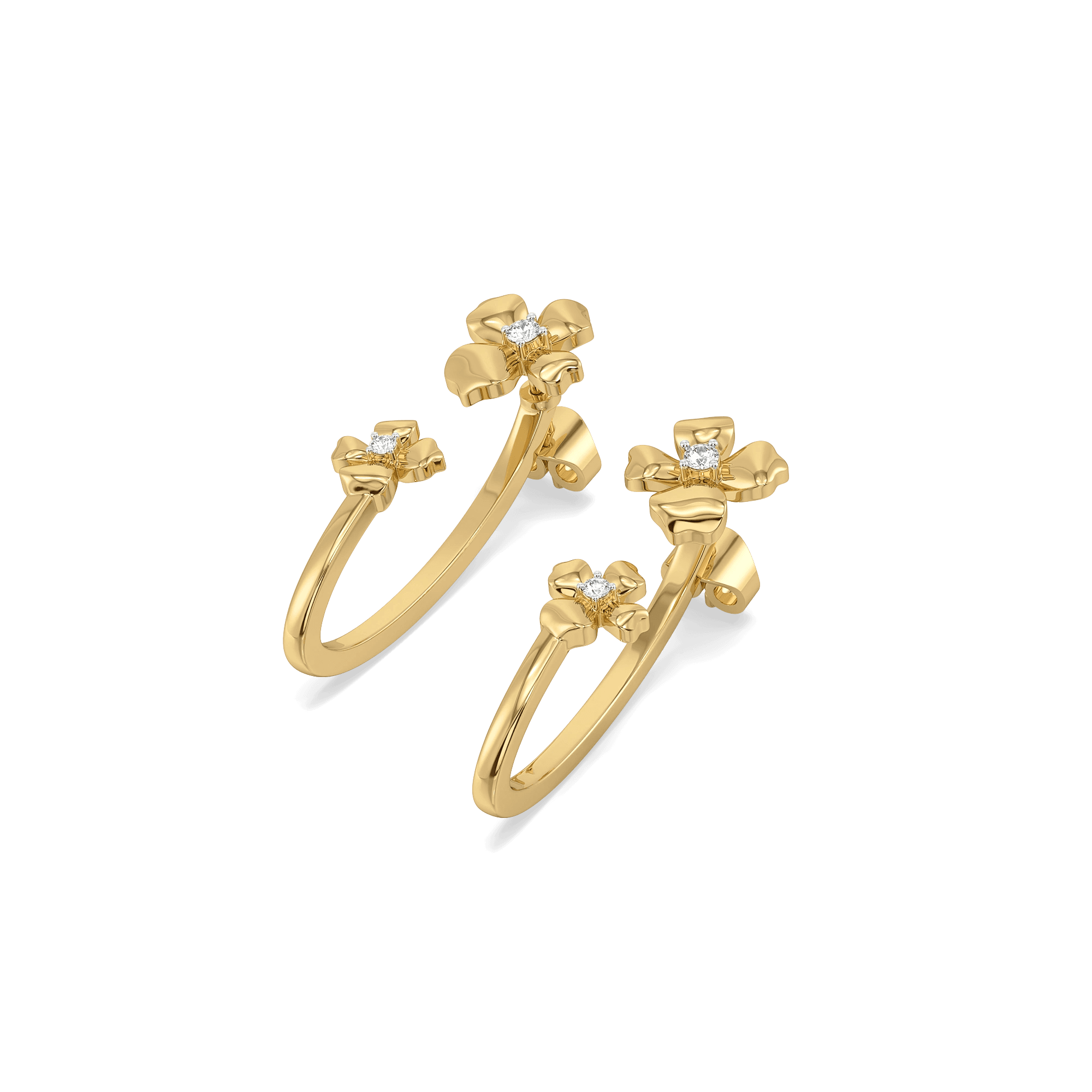 Blossom - Lab Diamond Hoop Earrings