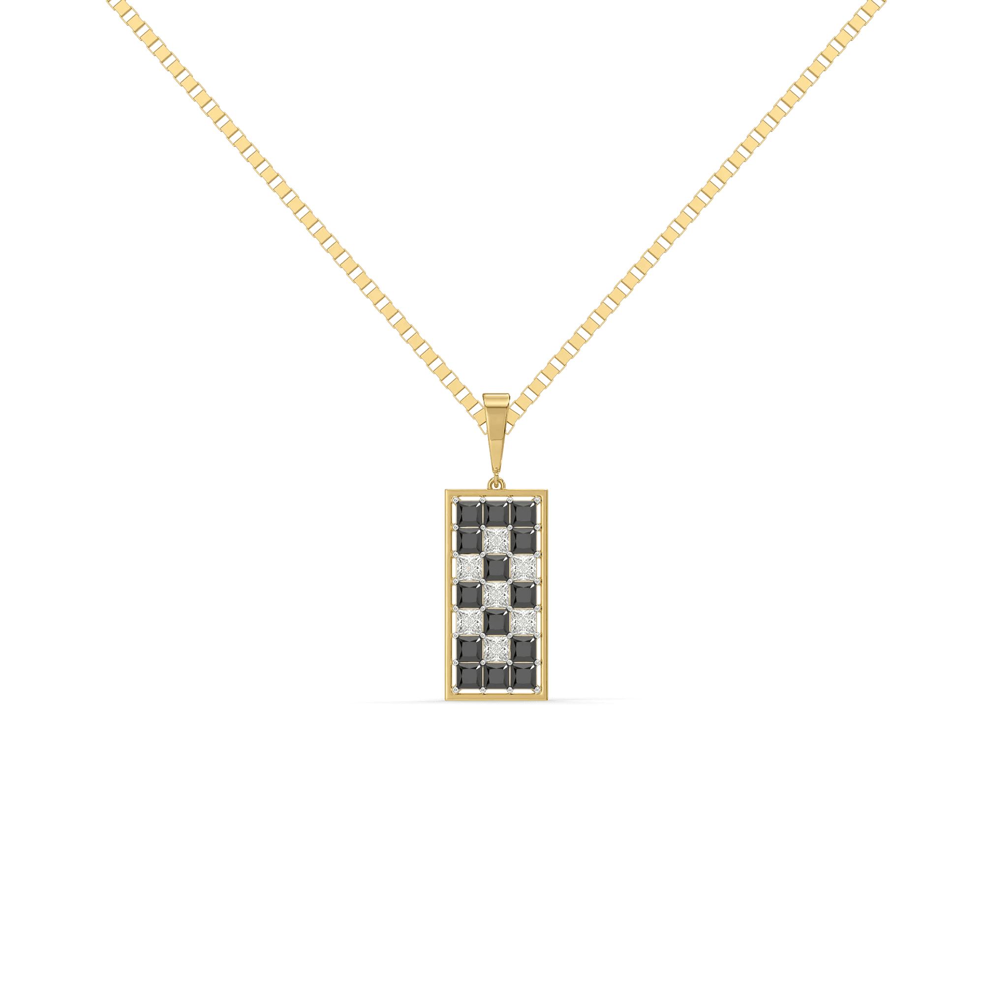 Chessboard Lab Diamond Men's Pendant — image 1