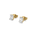 Elegant Oval Pure Gold Lab Diamond Solitaire Studs thumbnail 1