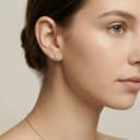 Elegant Oval Pure Gold Lab Diamond Solitaire Studs thumbnail 2