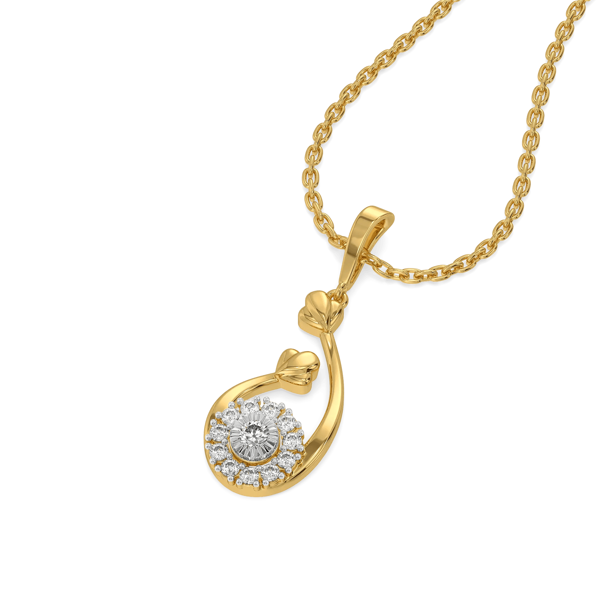 Botanical Flora Pure Gold Lab Diamond Pendant — image 1