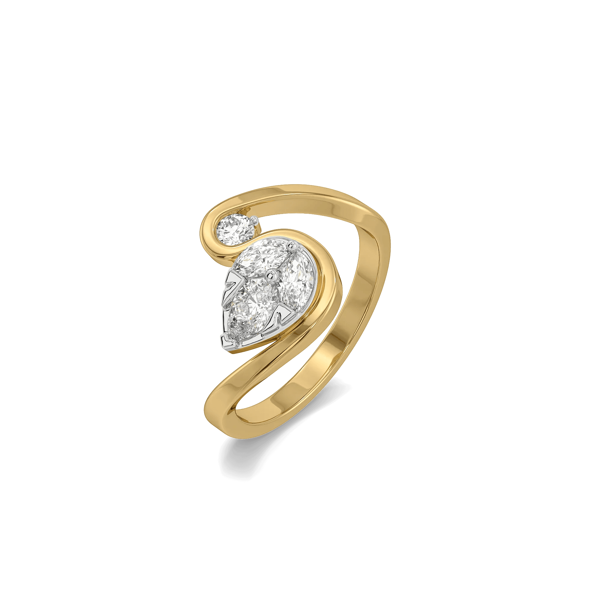 Graceful Swan Pure Gold Lab Grown Diamond Rings — image 1