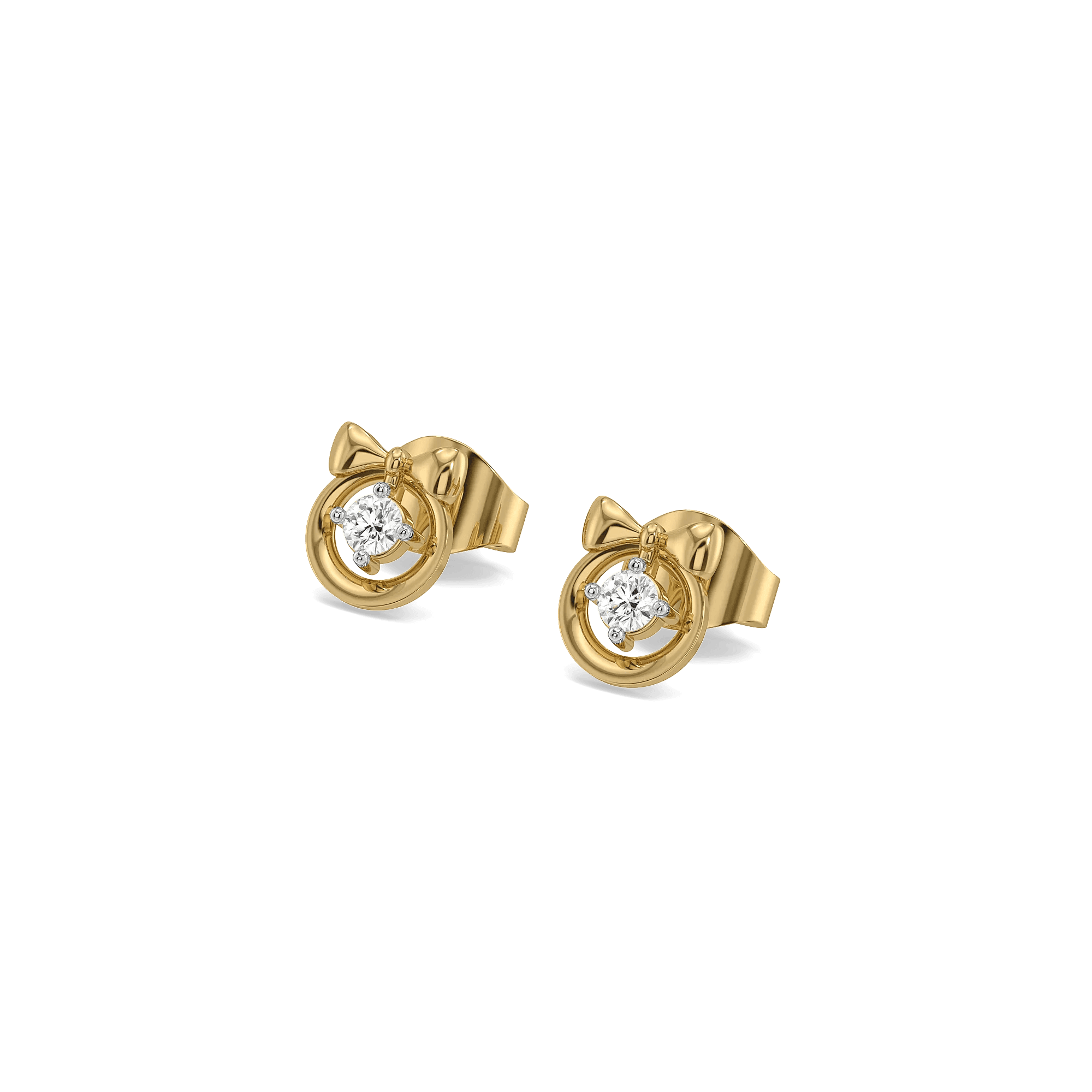 Little Bow - Lab Diamond Stud Earrings — image 1