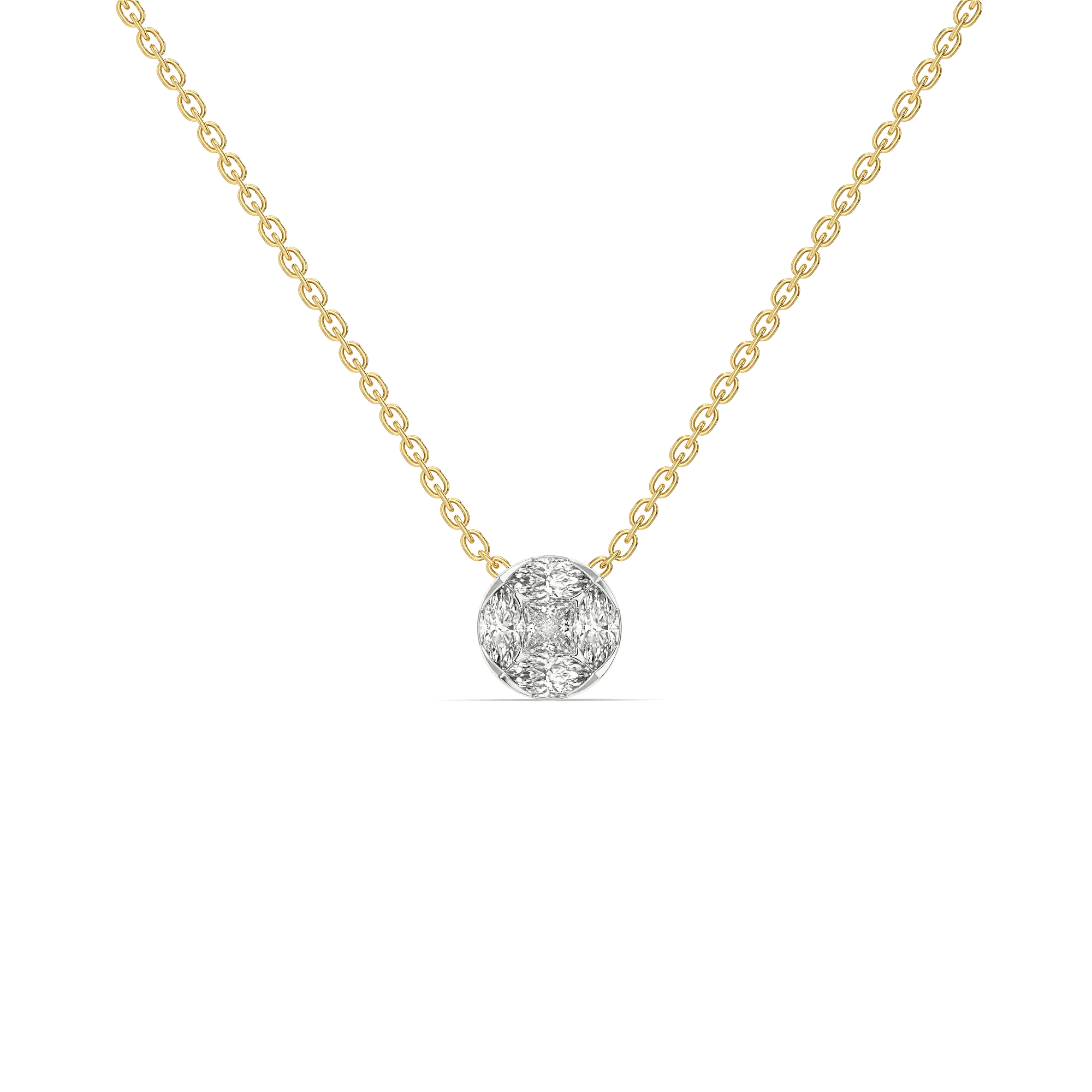 Solitaire-Illusion Pure Gold Lab Grown Diamond Necklace — image 1