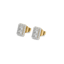 Art Deco Pure Gold Lab Grown Diamond Stud Earrings thumbnail 1