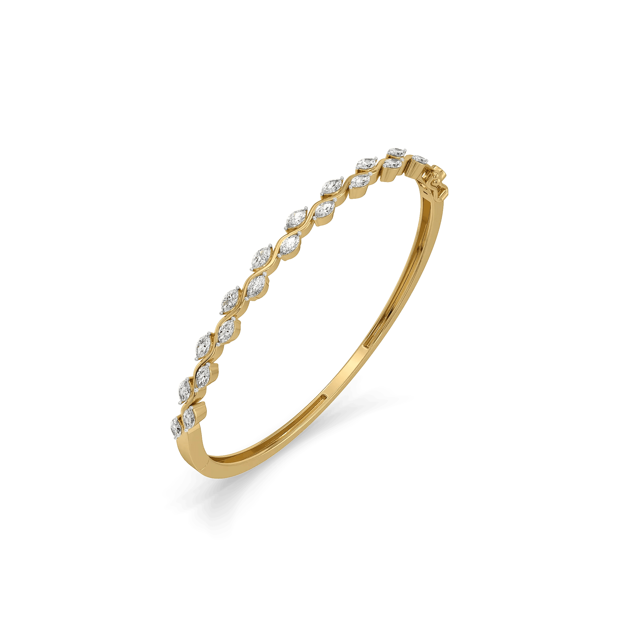 Serpentine Vine Pure Gold Lab Grown Diamond Bangle — image 1