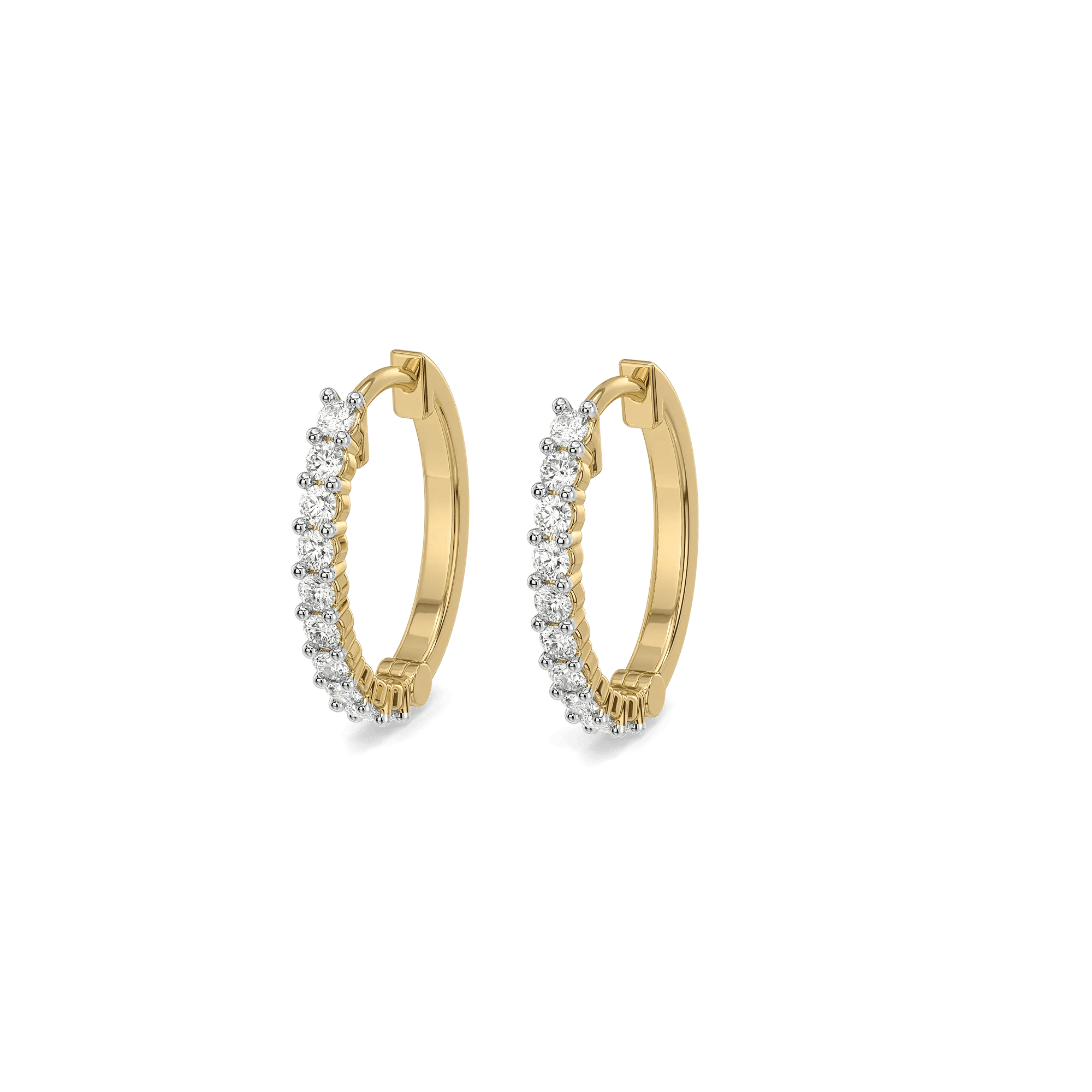 Minimalist Brilliance Pure Gold Lab Grown Diamond Hoop Earrings