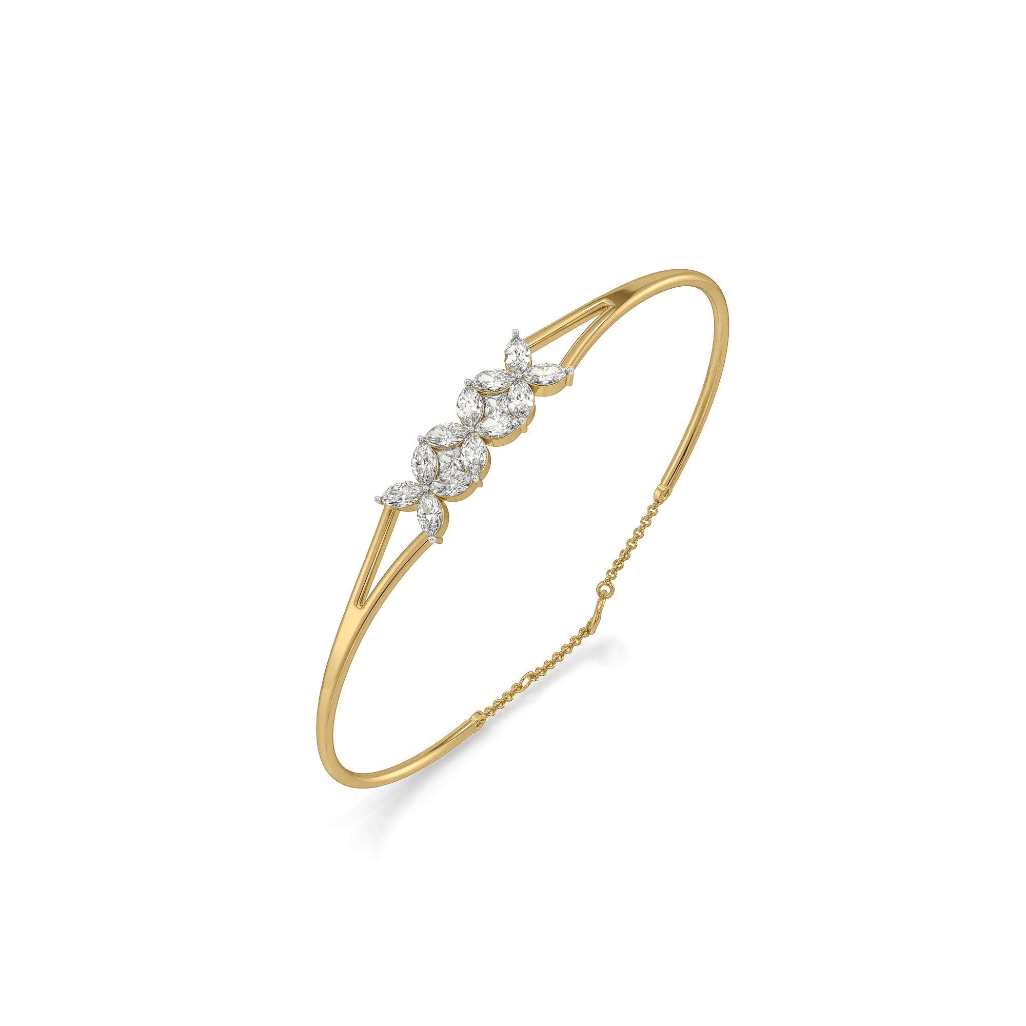 Gardenia Pure Gold Lab Grown Diamond Bangle — image 1
