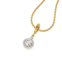 Round Solitaire Lab Grown Diamond Halo Pendant thumbnail 1