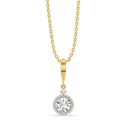 Round Solitaire Lab Grown Diamond Halo Pendant thumbnail 2