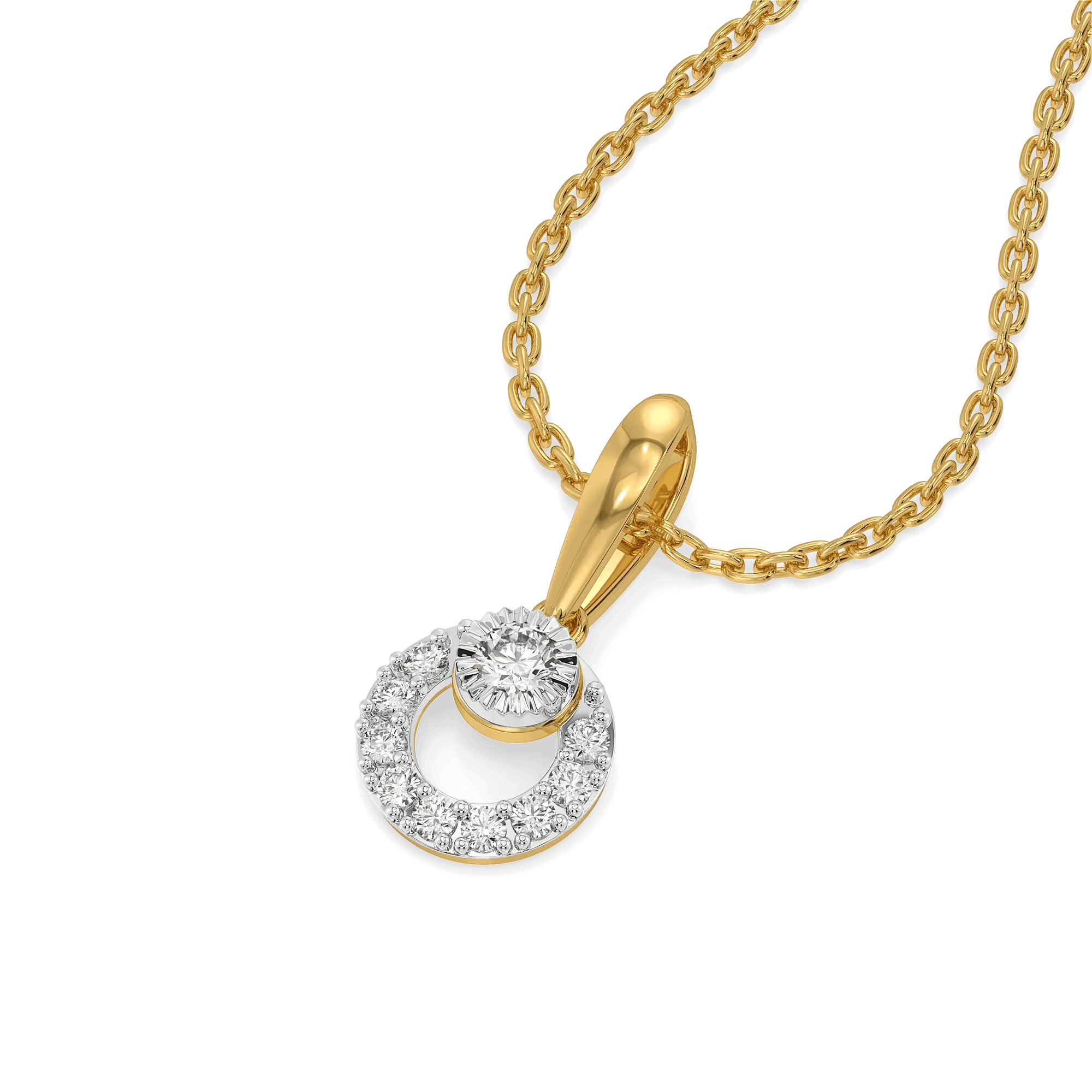 Modernist Pure Gold Lab Diamond Pendant — image 1