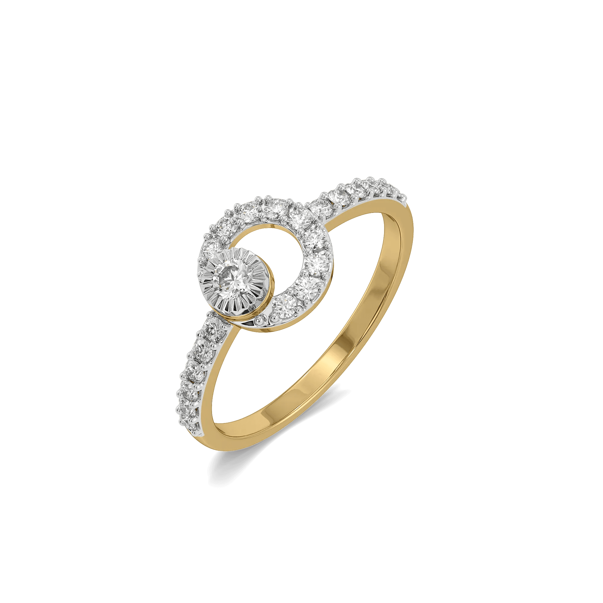 Modernist Pure Gold Lab Diamond Ring — image 1