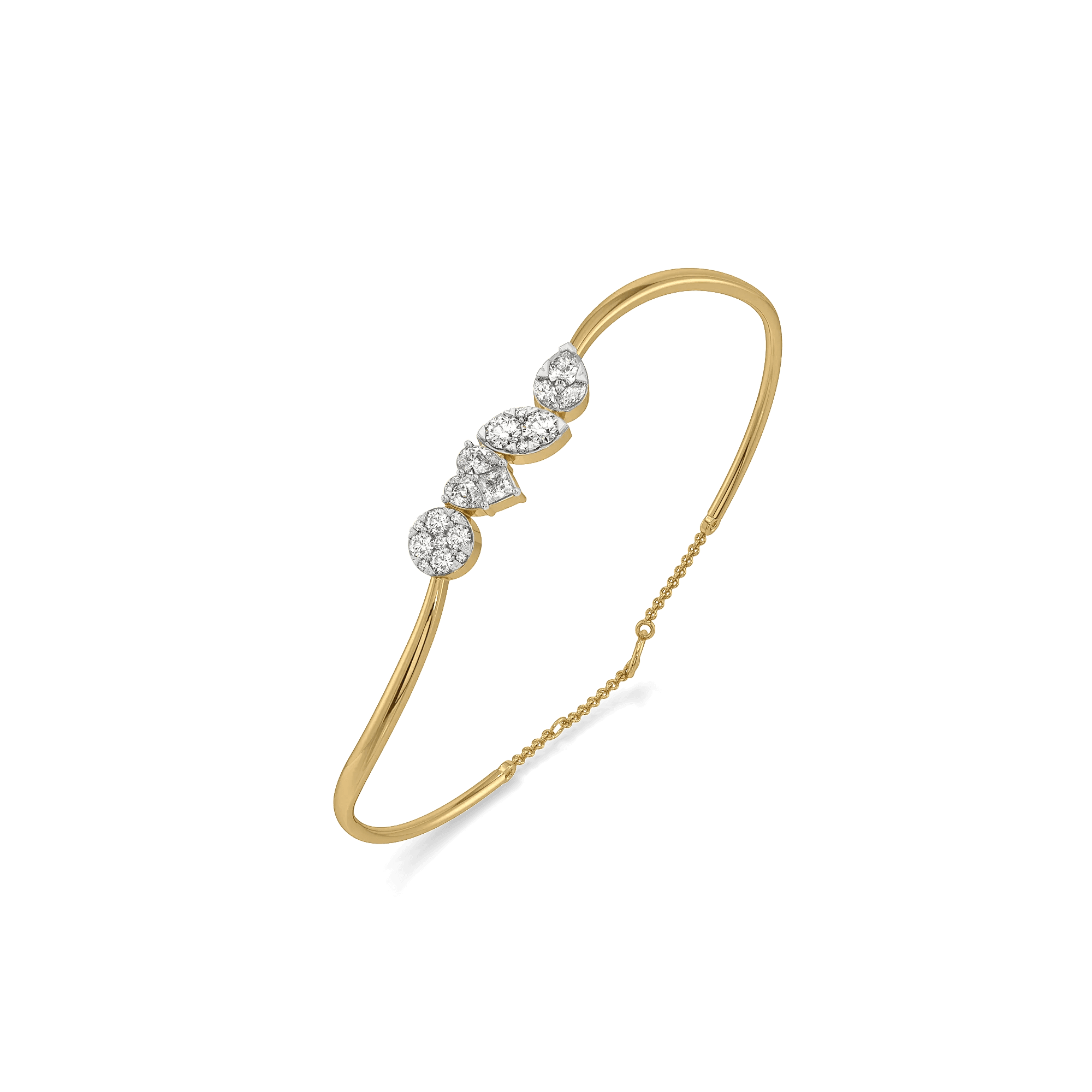 Mosaic Fancy Pure Gold Lab Grown Diamond Bangle — image 1