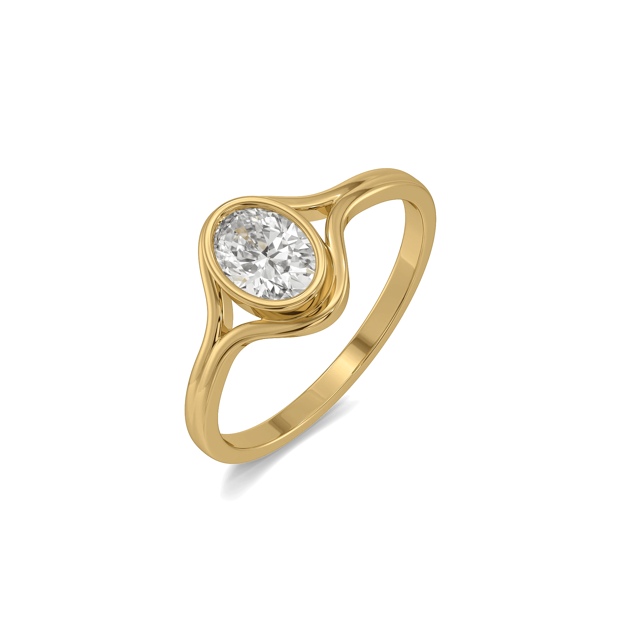 Oval Bezel Lab Grown Diamond Ring — image 1