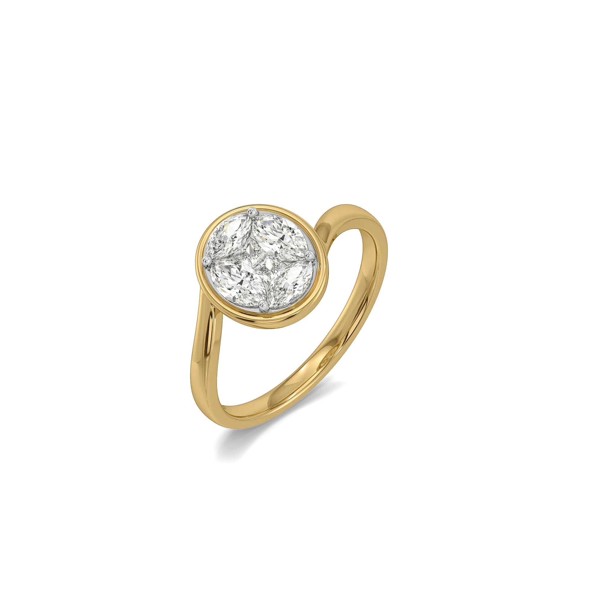 Oval Illusion Pure Gold Lab Grown Diamond Ring — image 1