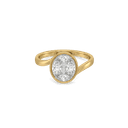 Oval Illusion Pure Gold Lab Grown Diamond Ring thumbnail 2