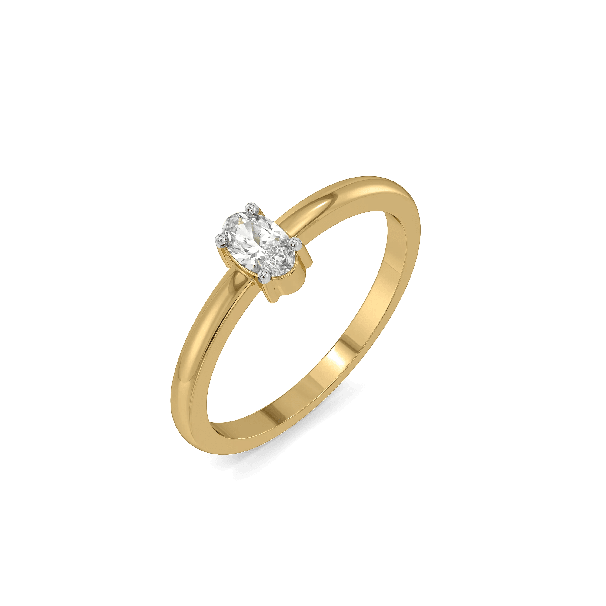 Oval Lock - Lab Diamond Solitaire Ring
