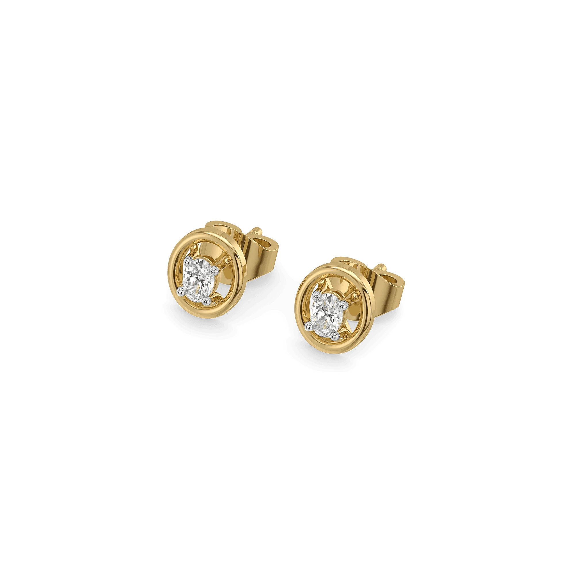 Oval Lock - Lab Diamond Stud Earrings — image 1