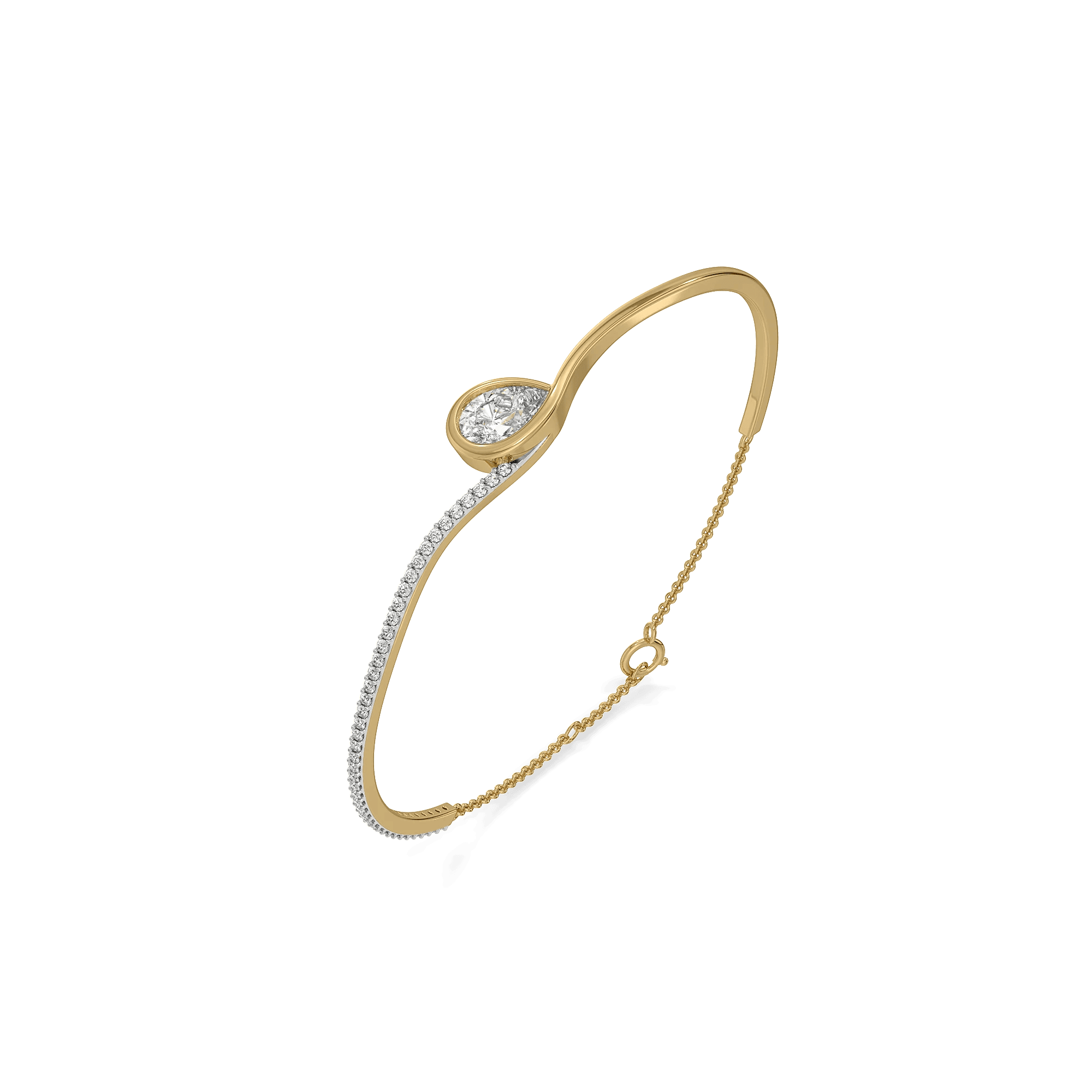 Pear Hugged Lab Grown Diamond Bangle — image 1