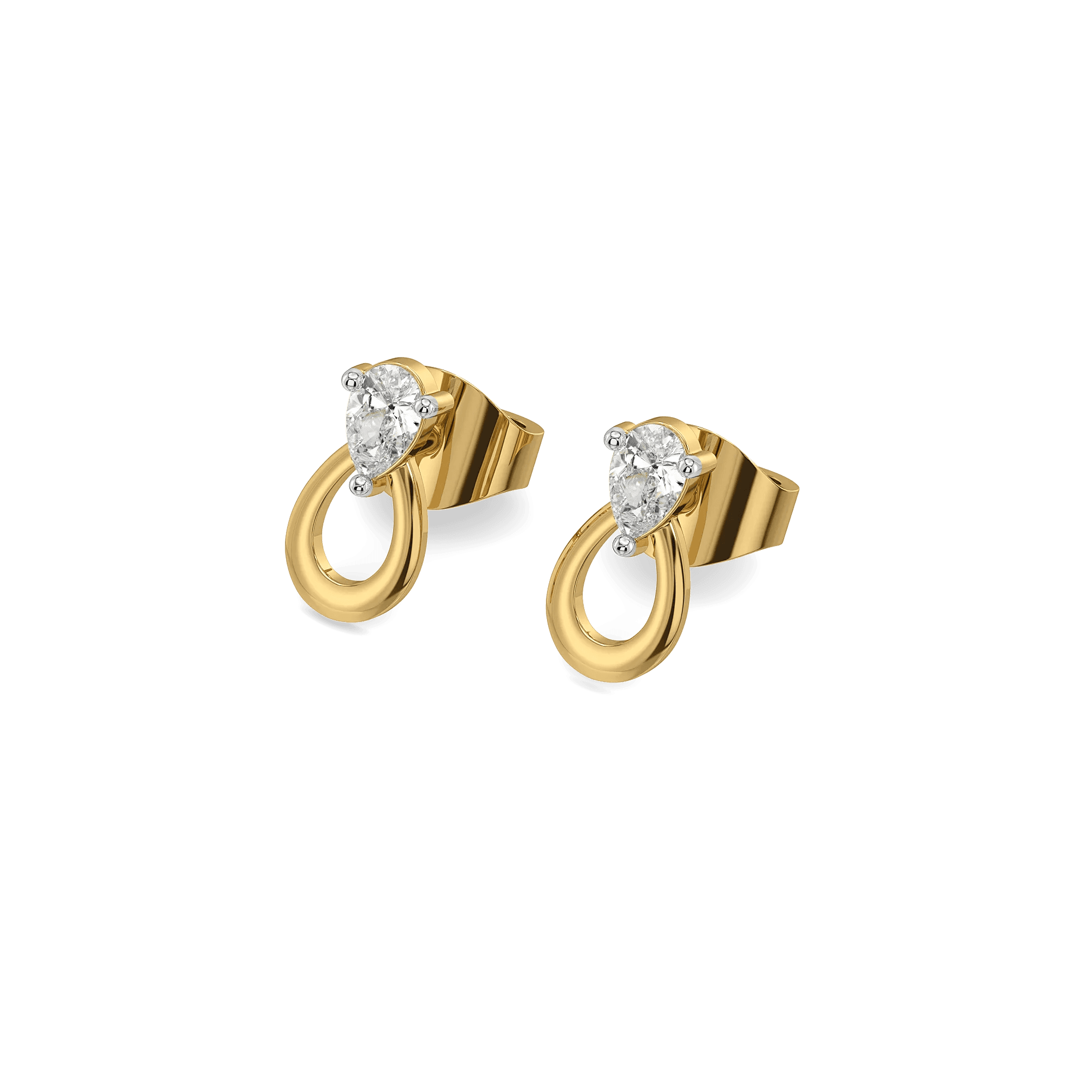 Pear Loop - Lab Diamond Stud Earrings — image 1