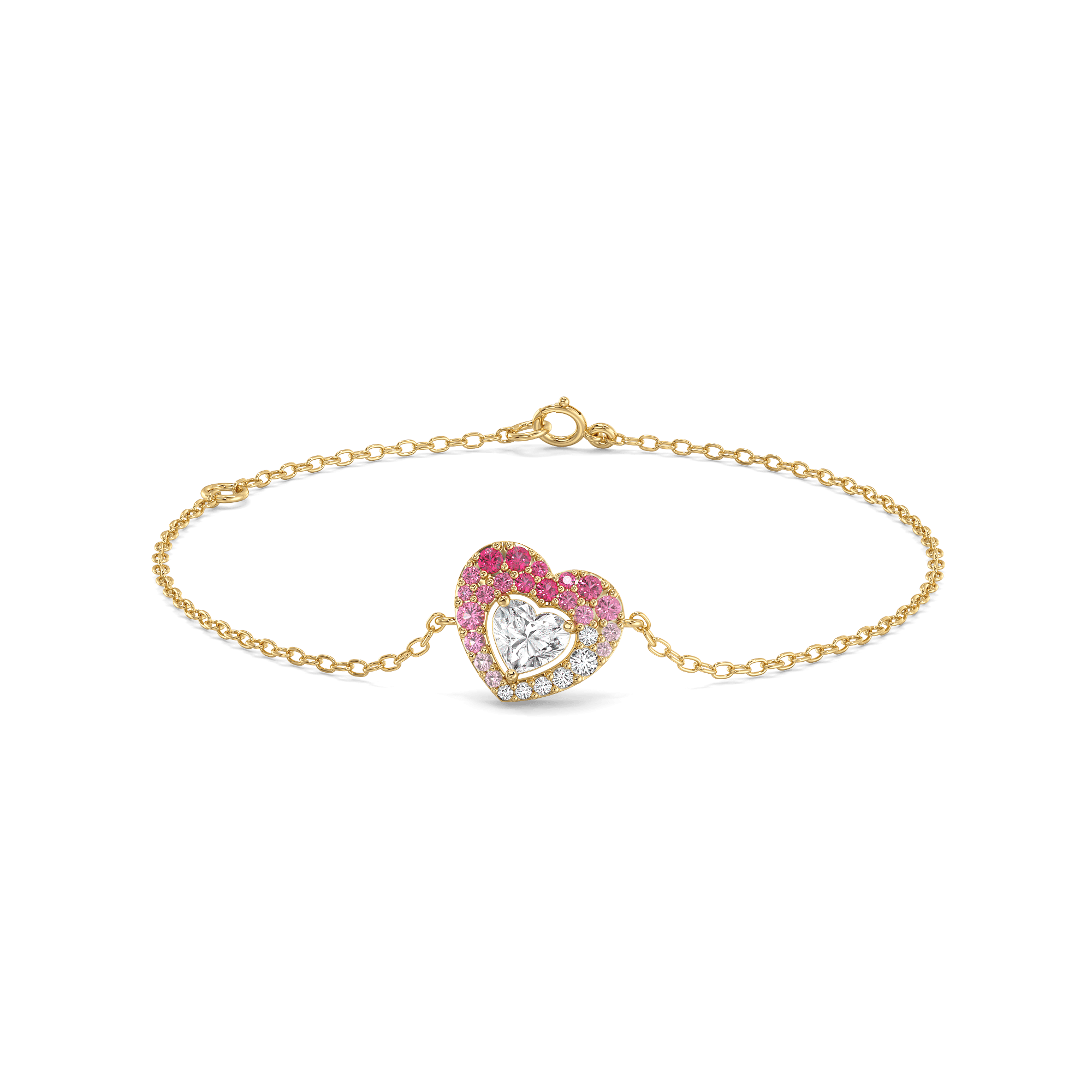 Rosé Heart Pure Gold Lab Diamond Bracelet — image 1