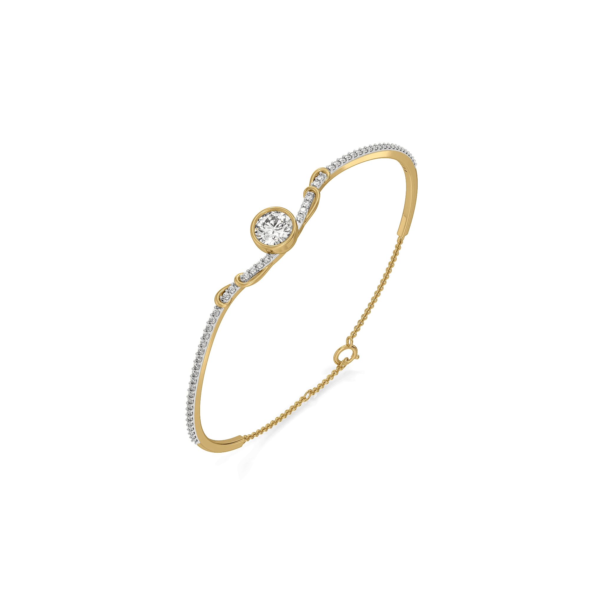 Round Wave Lab Grown Diamond Bangle — image 1