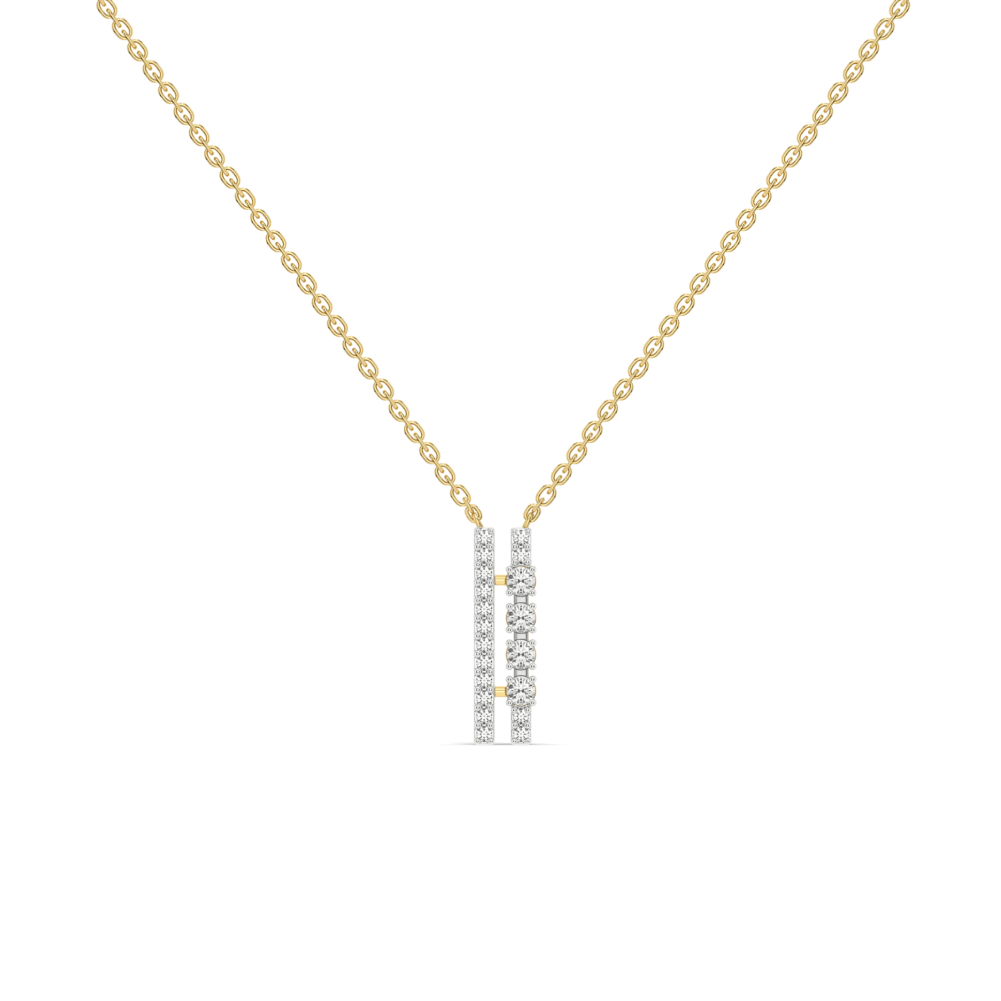 Side-by-Side Pure Gold Lab Diamond Necklace — image 1
