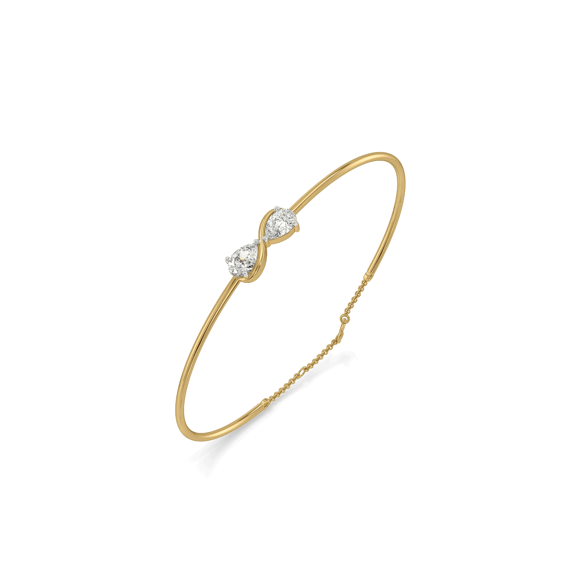 Soulmate Pear Pure Gold Lab Grown Diamond Bangle — image 1