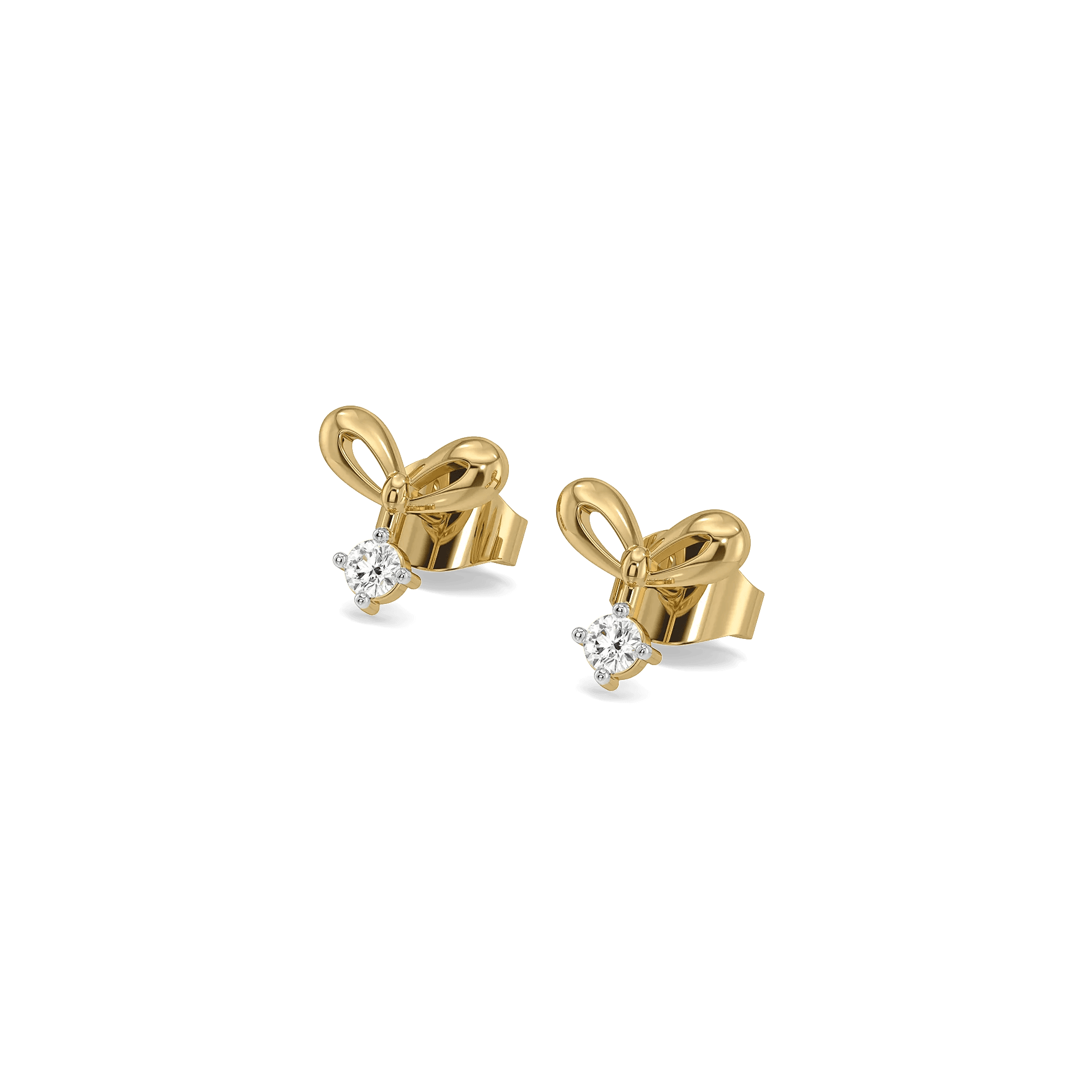 Sweet Knot - Lab Diamond Stud Earrings — image 1