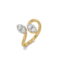 Twin Leaf Pure Gold Lab Grown Diamond Ring thumbnail 1