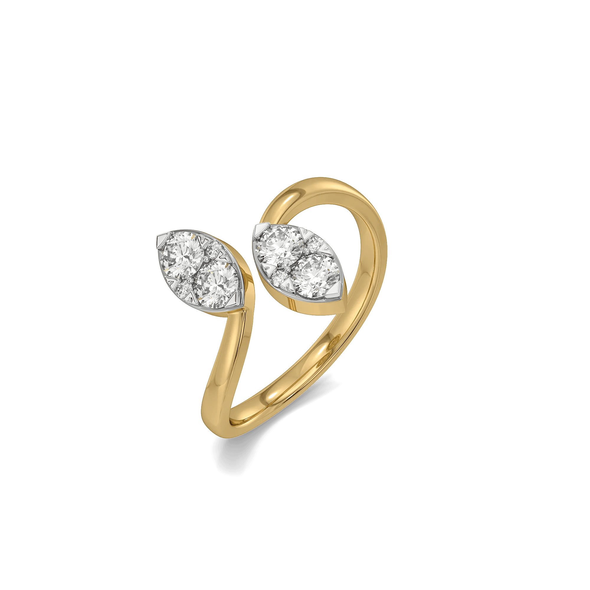 Twin Leaf Pure Gold Lab Grown Diamond Ring — image 1
