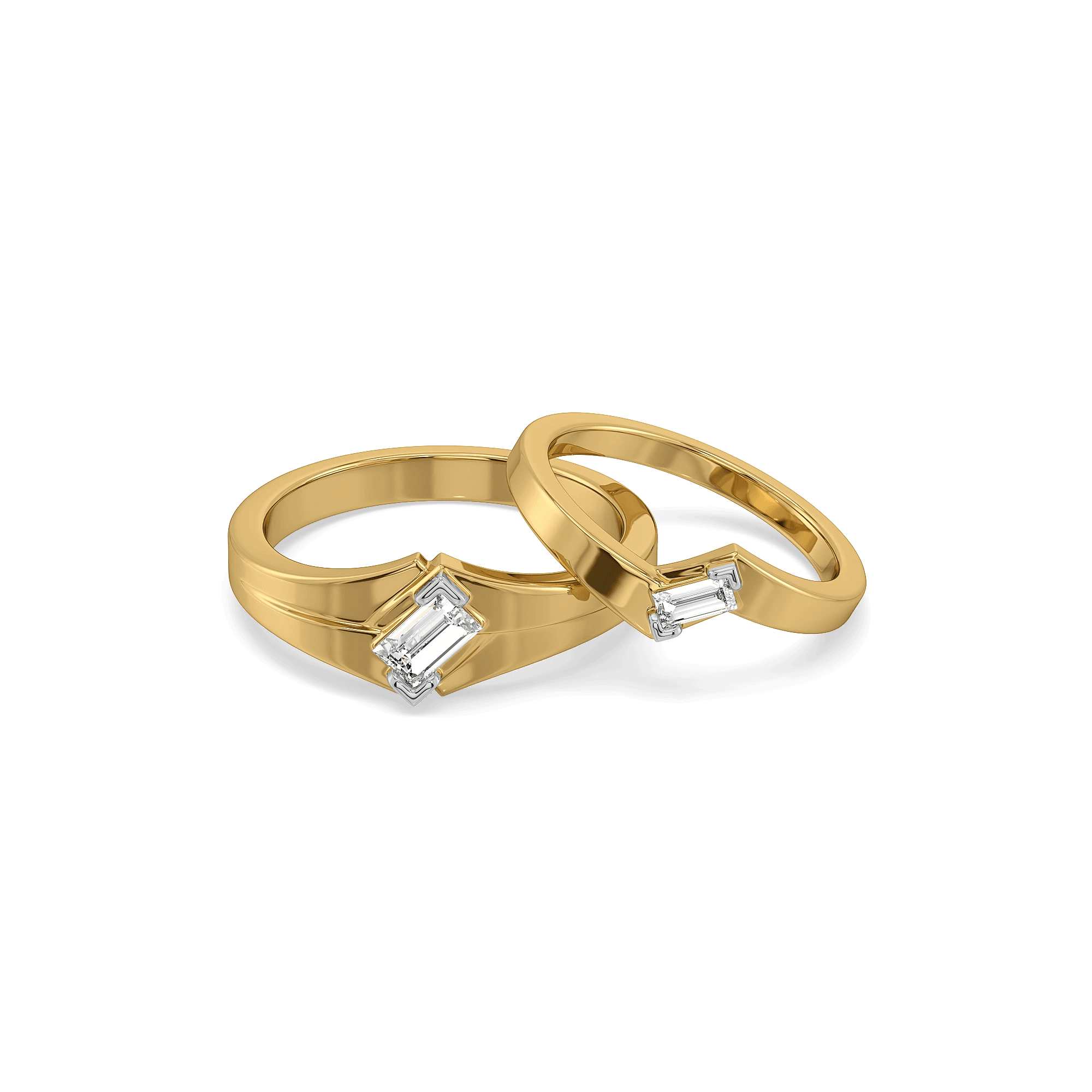 Angle of Us - Lab Diamond Couple Band Rings