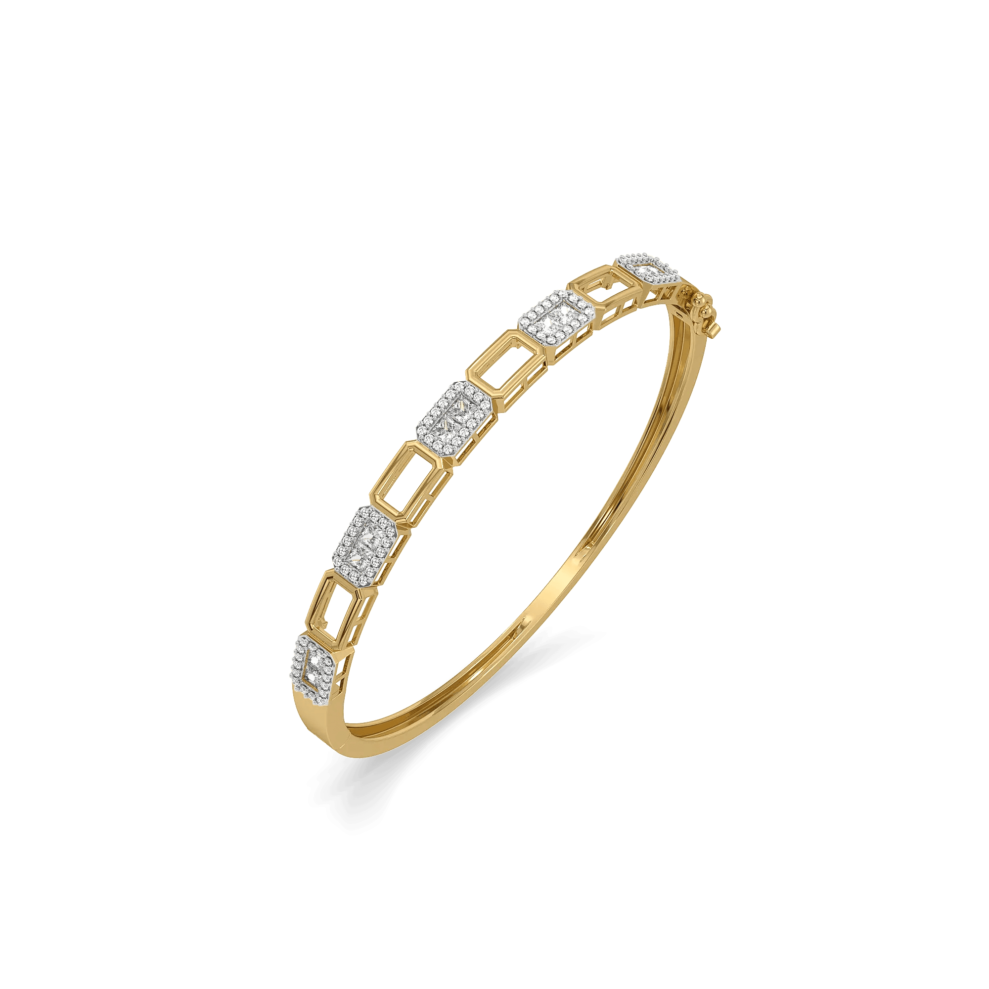 Architect Station Pure Gold Lab Grown Diamond Bangle — image 1