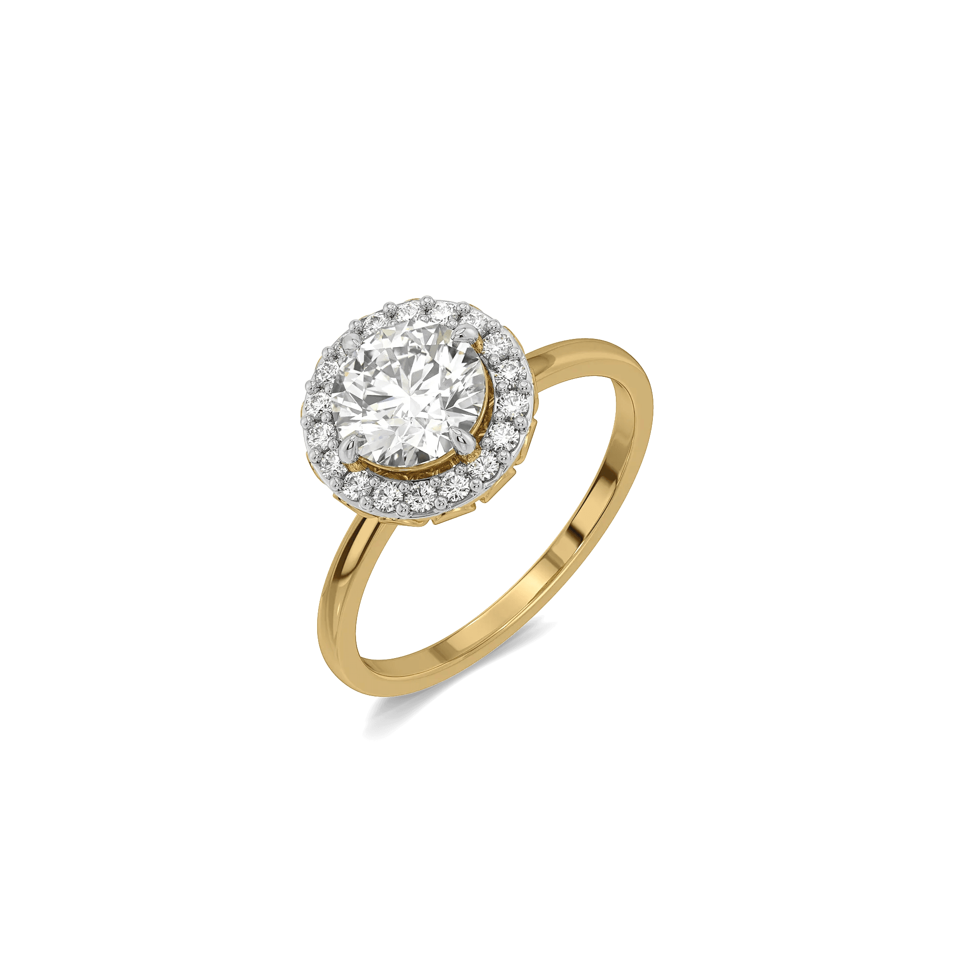 Bare Elegance Pure Gold Lab Diamond Halo Ring — image 1