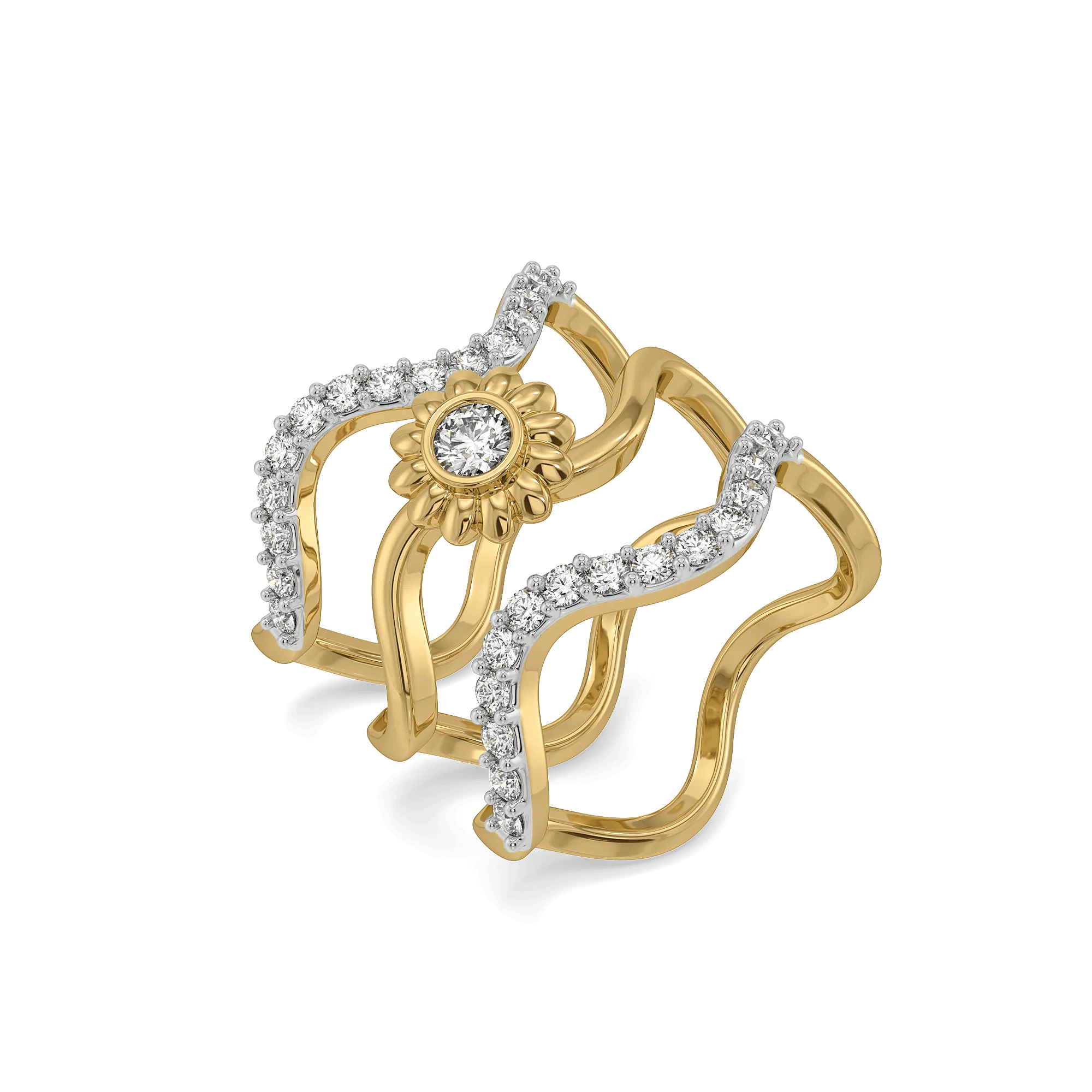 Bloom Stack Pure Gold Lab Diamond Ring Set — image 1