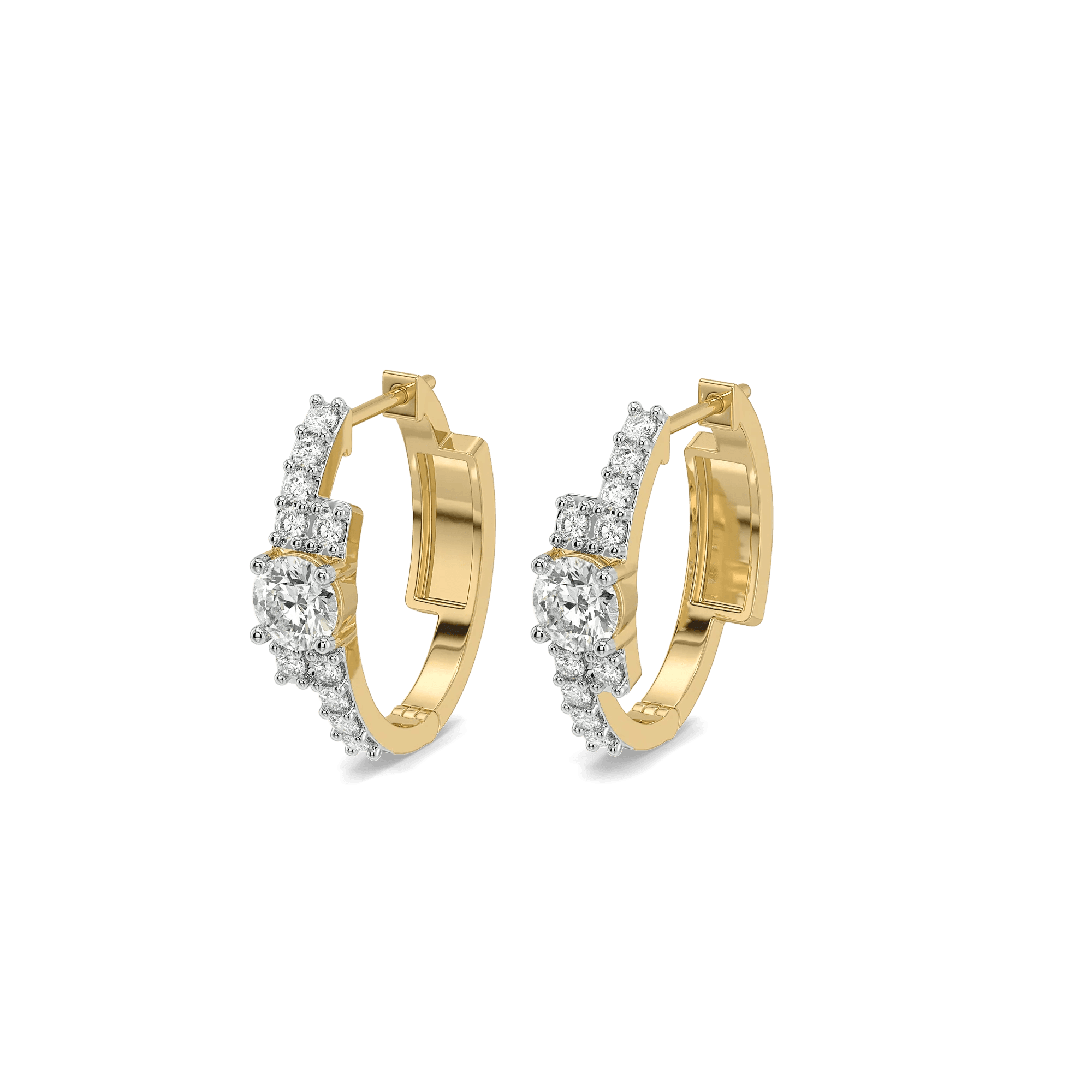 Boundless Pure Gold Lab Grown Diamond Hoop Earrings — image 1