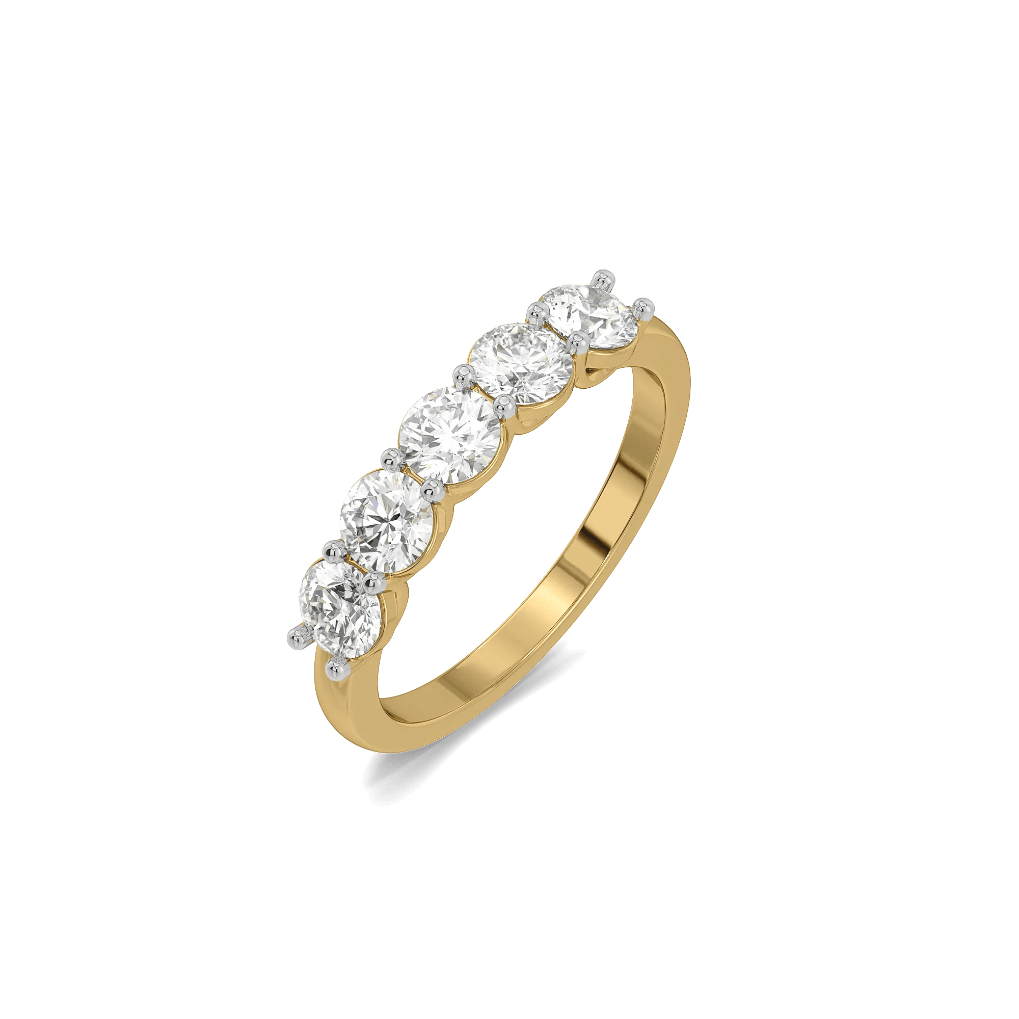Brilliant Cascade - Pure Gold Lab Diamond Wedding Band Ring — image 1