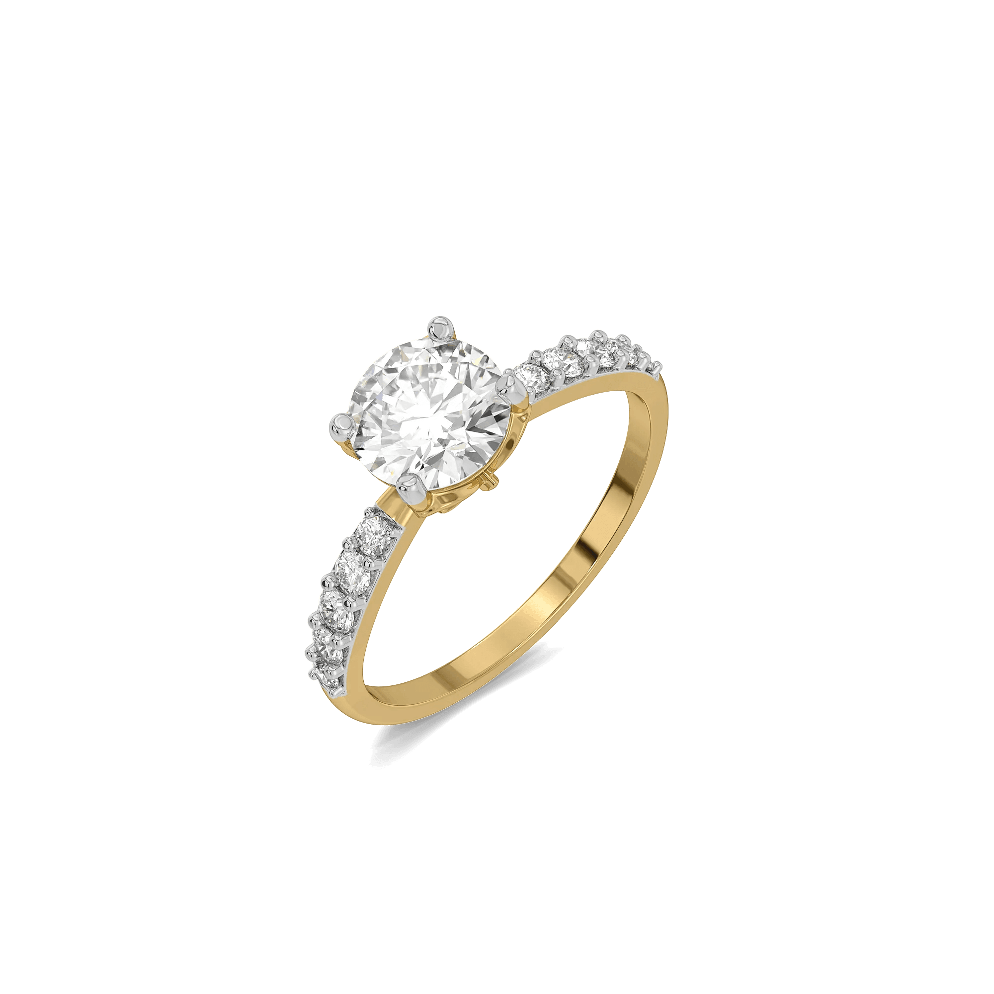 Butterfly Solitaire Pure Gold Lab Diamond Engagement Ring — image 1