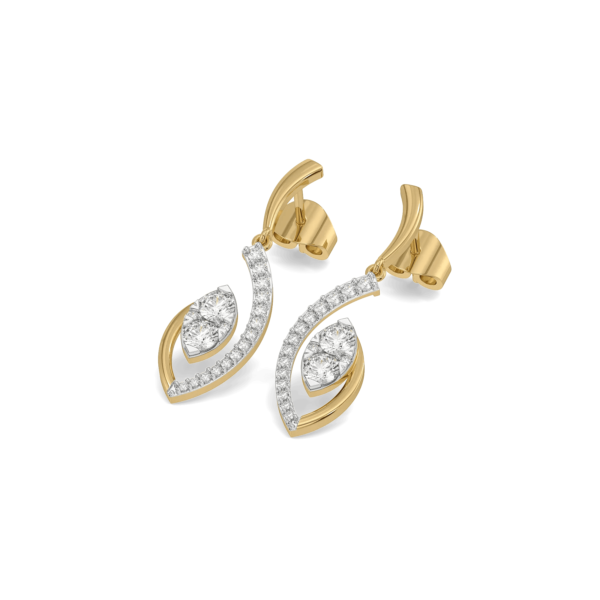 Cascade Marquise Pure Gold Lab Grown Diamond Drop Earrings — image 1