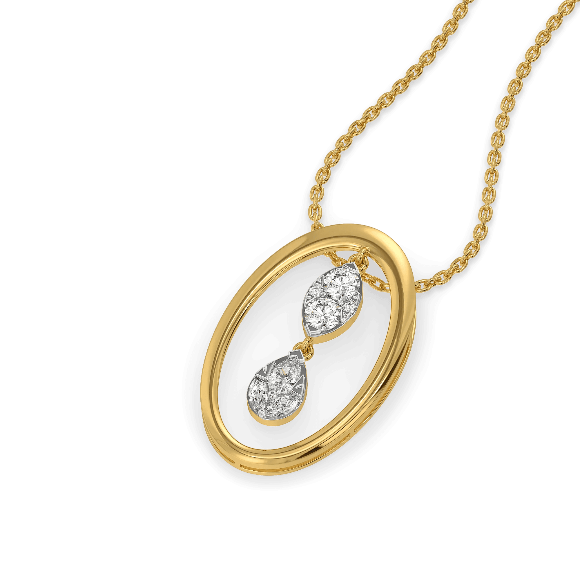 Cascade Marquise Pure Gold Lab Grown Diamond Pendant — image 1