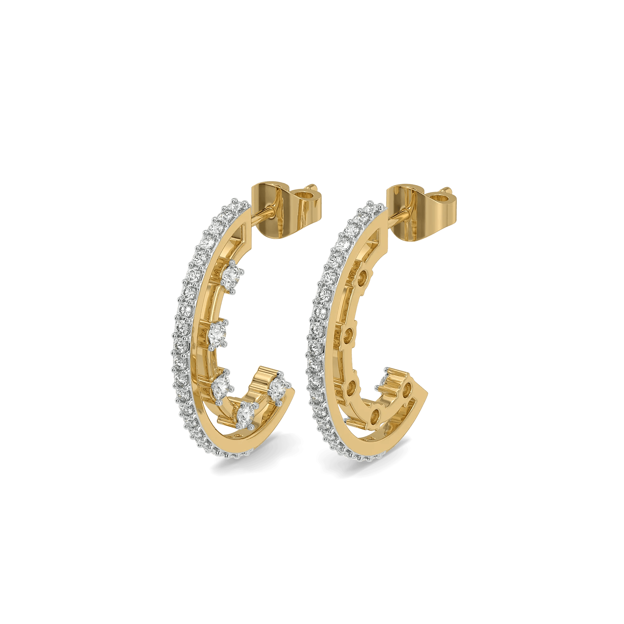 Constant Companion Pure Gold Lab Diamond Hoop Earrings — image 1