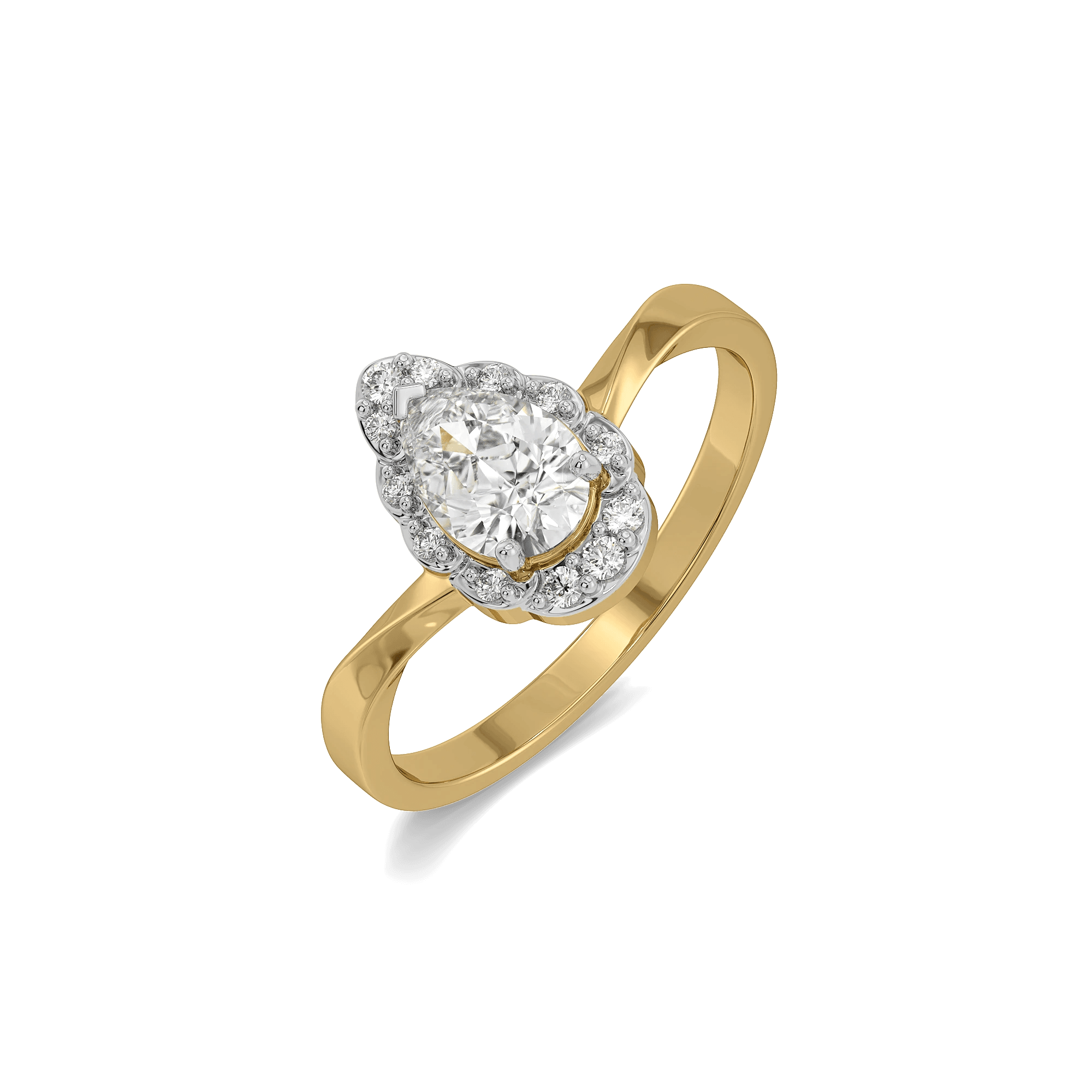 Crowned Pear Halo Lab Grown Diamond Ring — image 1