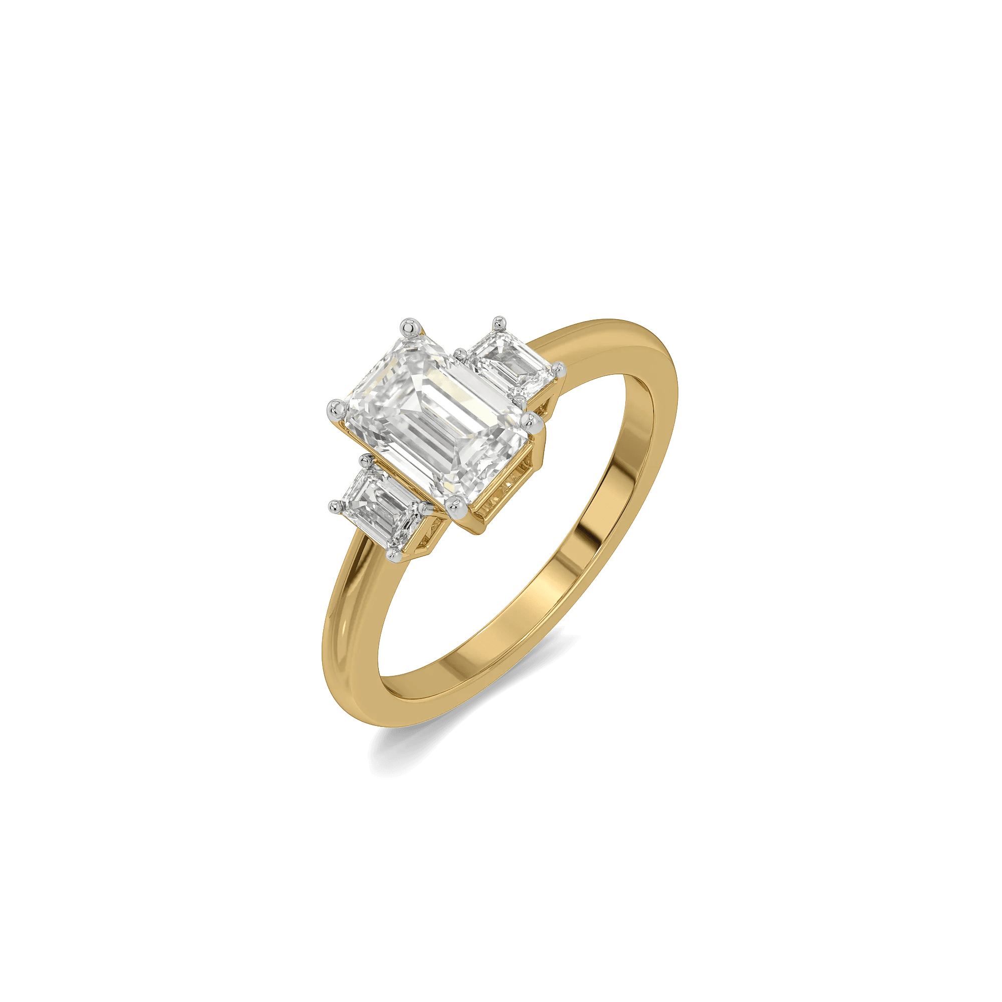 Deco Symmetry Pure Gold Lab Diamond Trio Ring — image 1