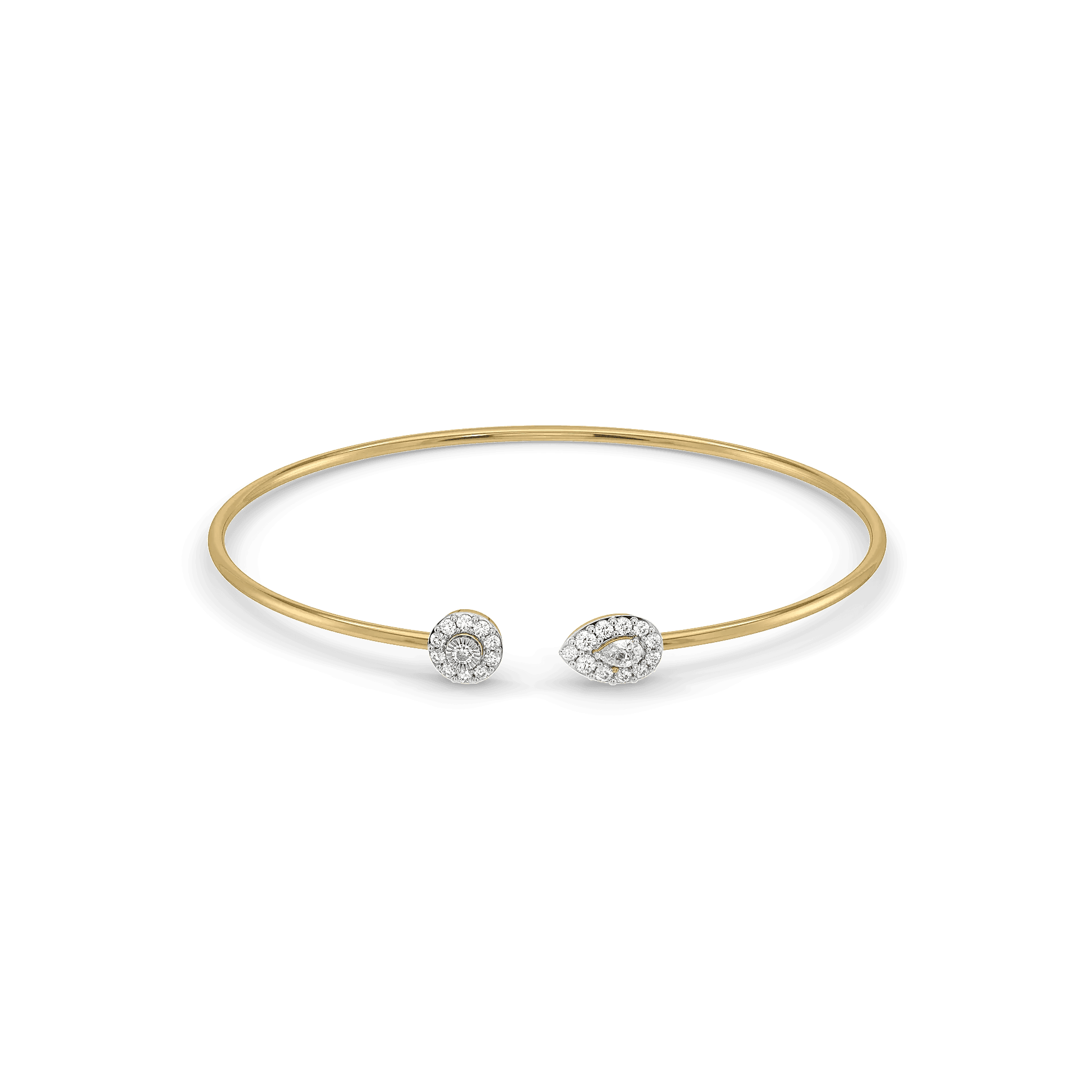 Draped Elegance Pure Gold Lab Diamond Bangle