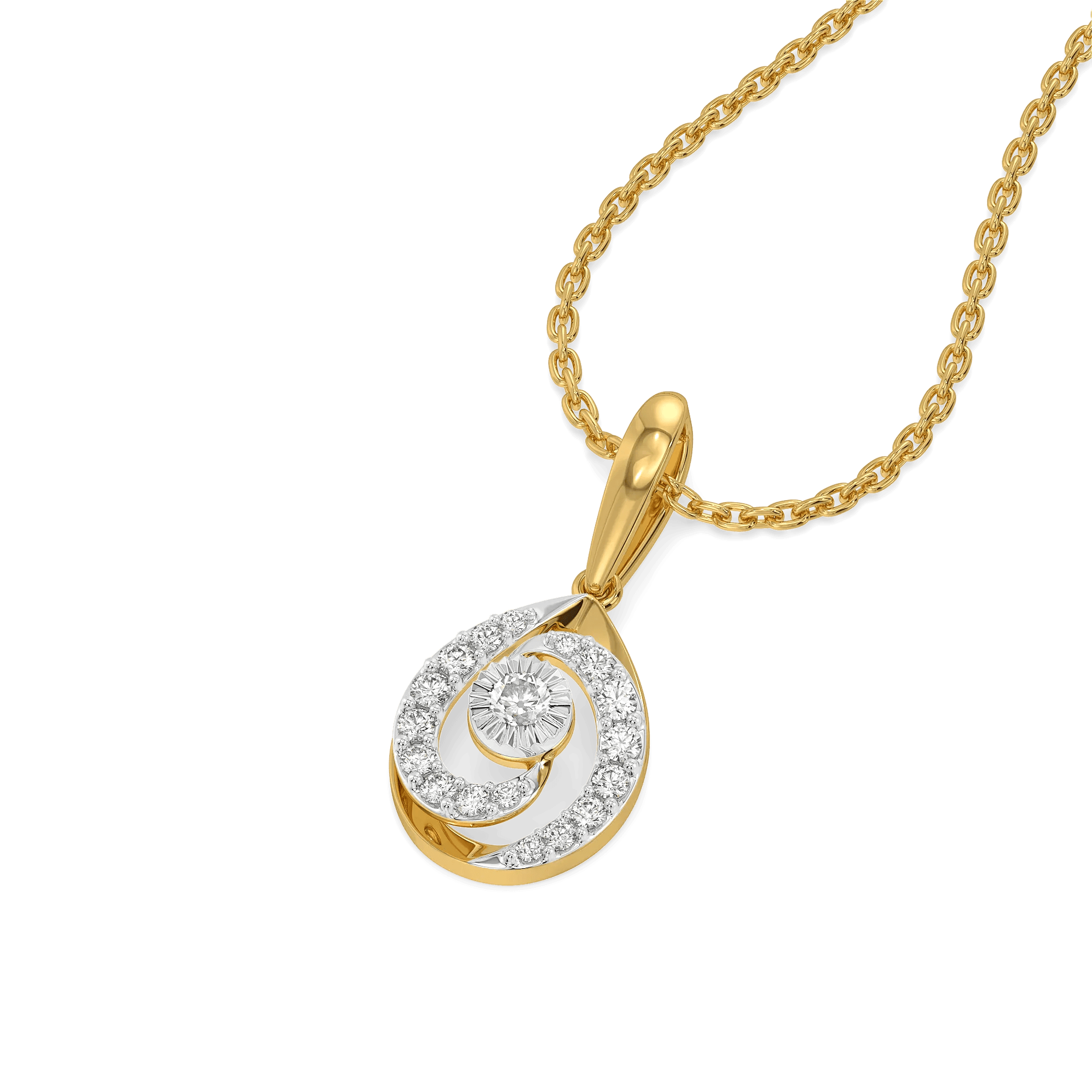 Draped Elegance Pure Gold Lab Grown Diamond Pendant — image 1