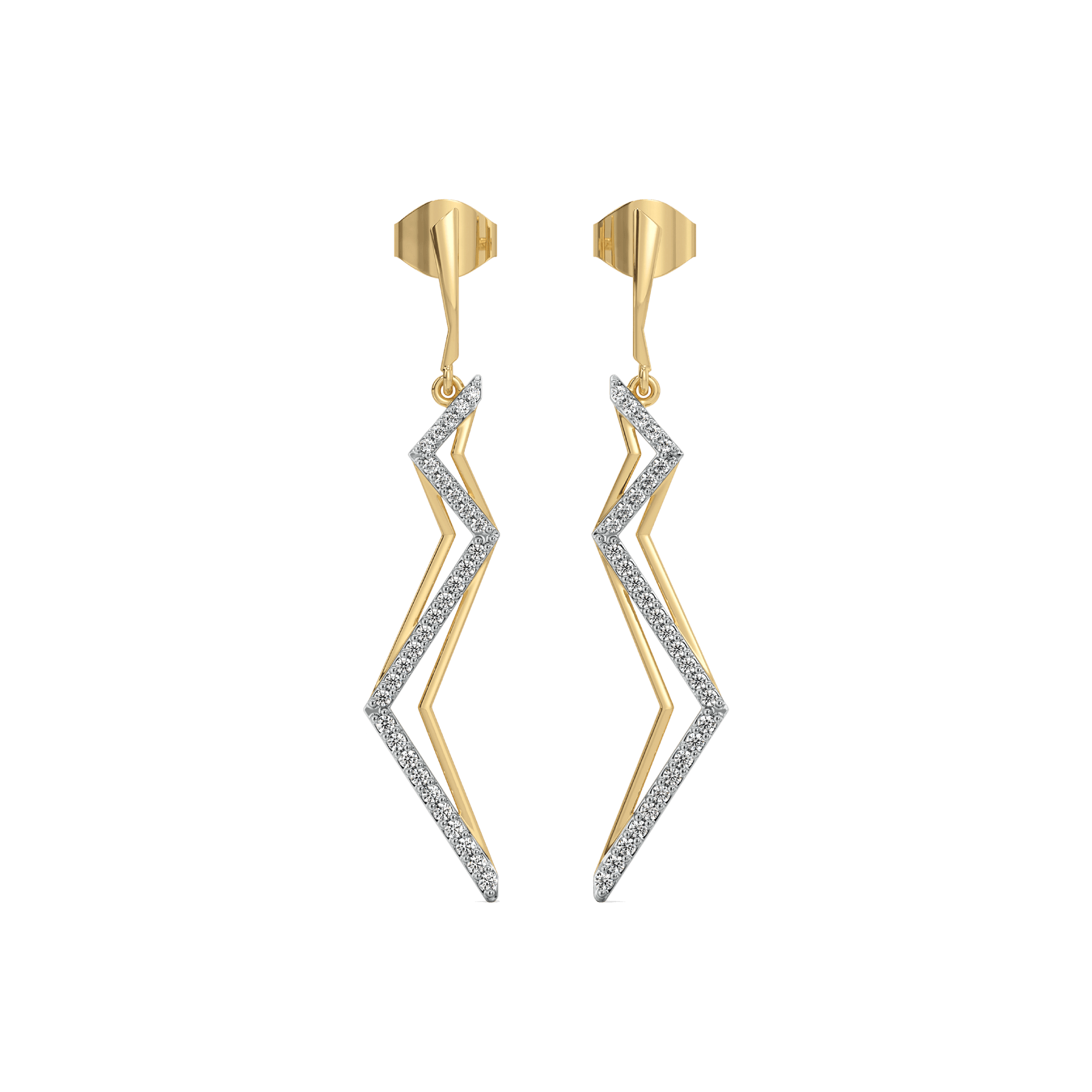 Edgy Dazzle Drops - Lab Diamond Earrings