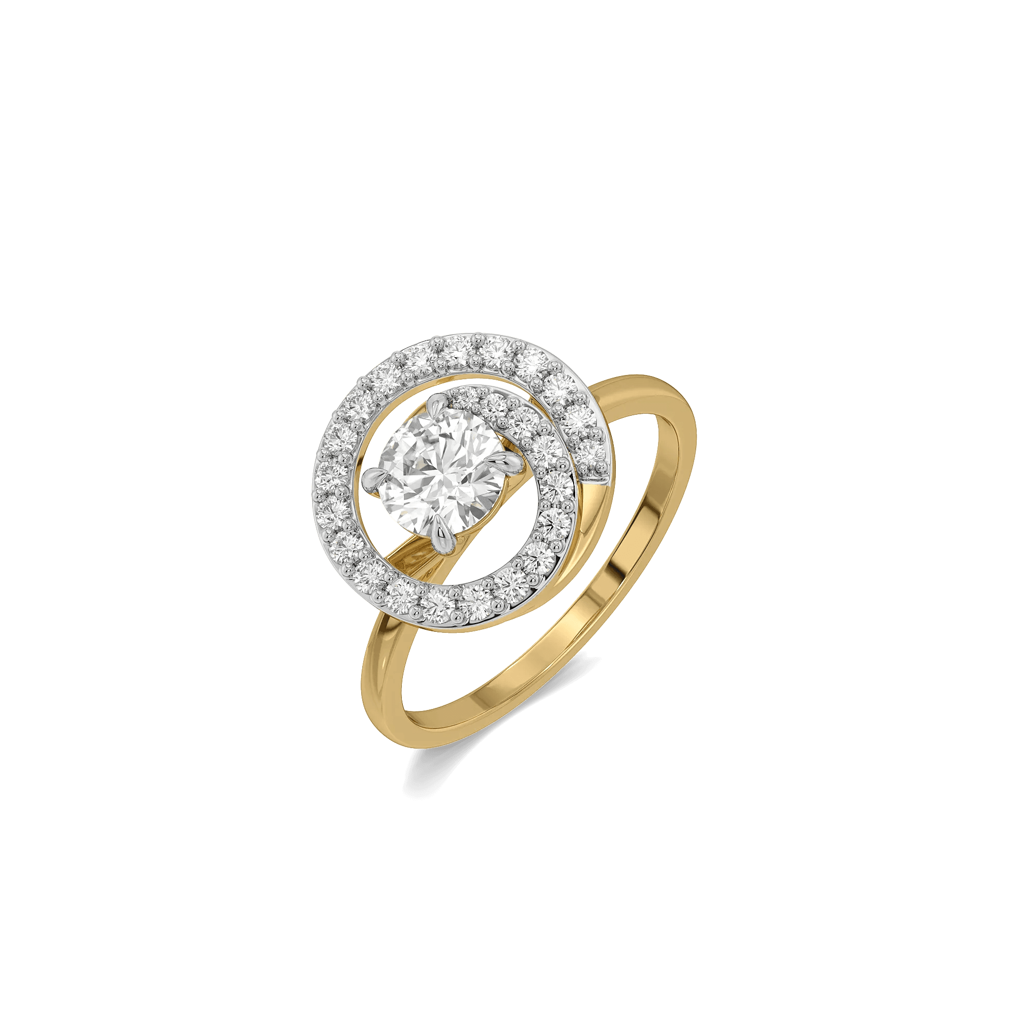 Elegant Swirl - Pure Gold Lab Diamond Promise Ring — image 1