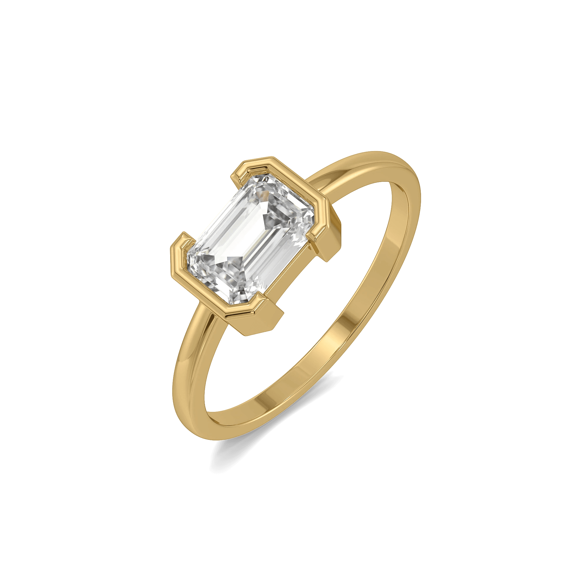Emerald Cut Lab Grown Diamond Solitaire Ring — image 1