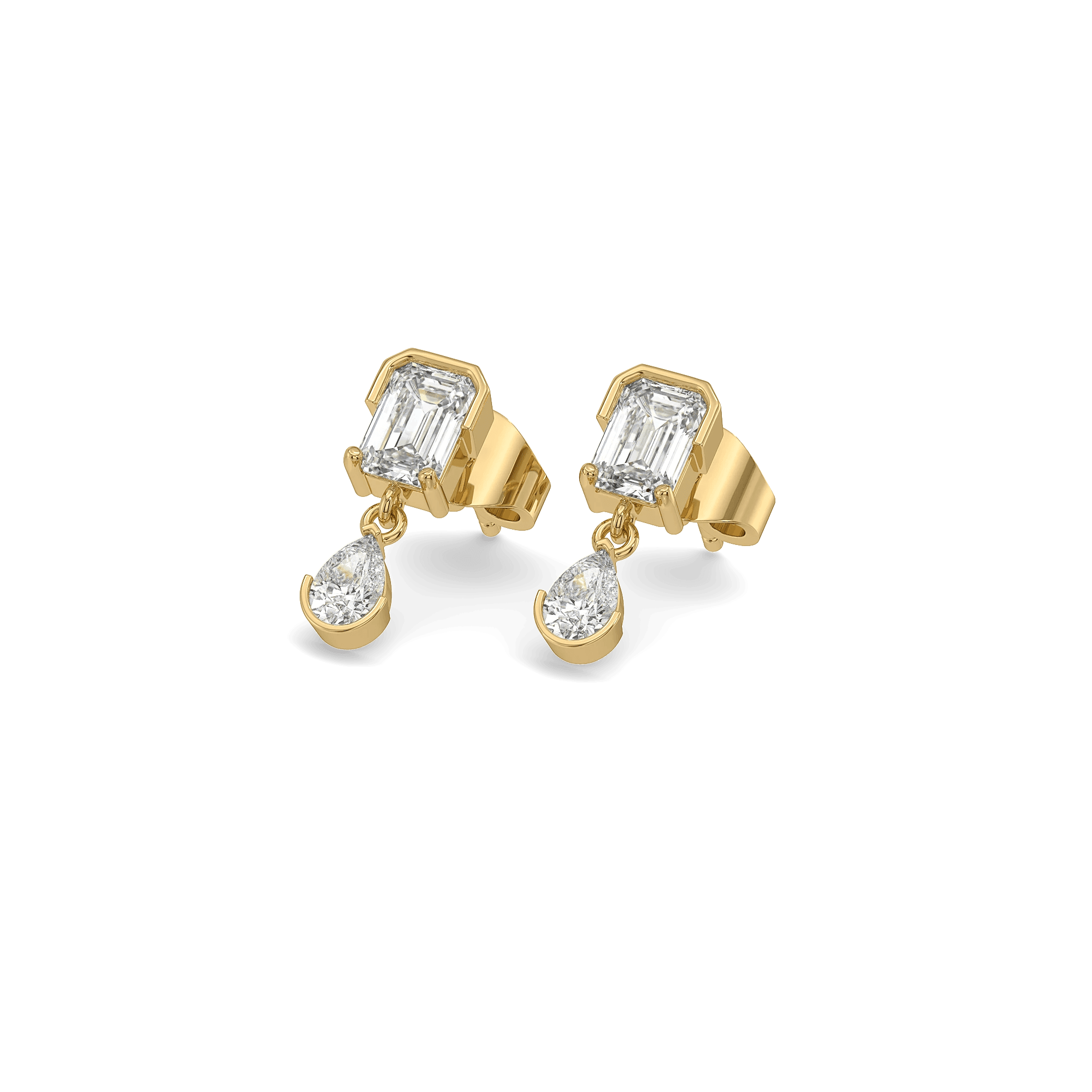 Emerald Pear Drop Lab Grown Diamond Earrings — image 1